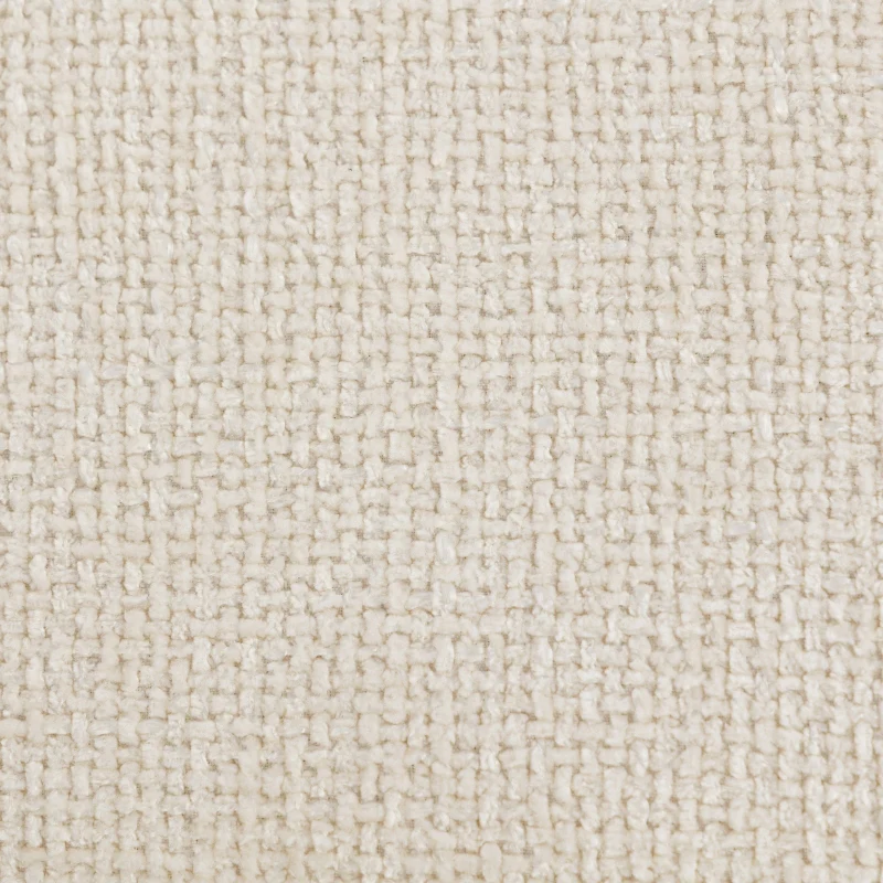 Footstool Chenille Cushion Steel Legs - Cream White - Image 7