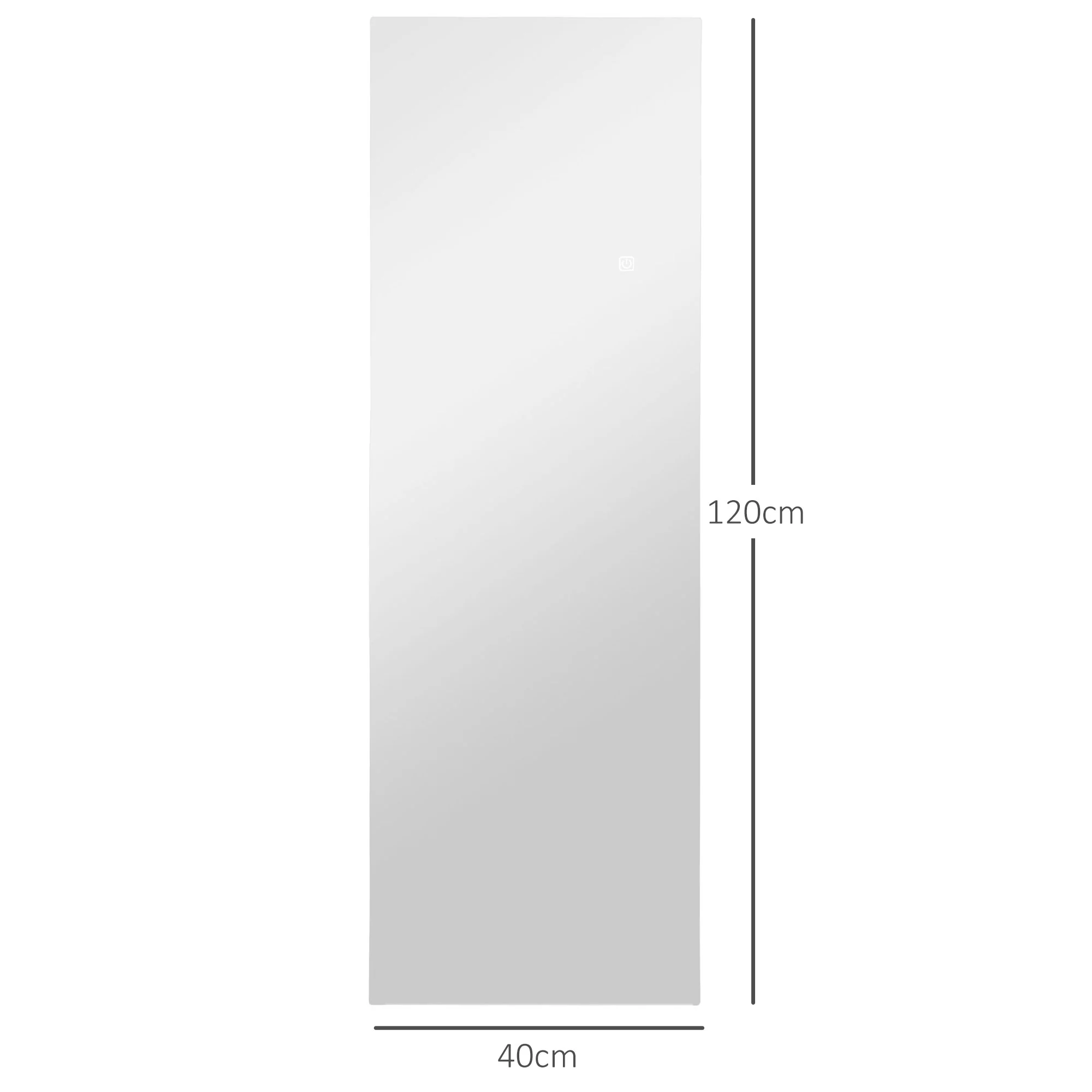 Full-Length Mirror 40x120cm Standing LED Touch Control Frameless - Image 3