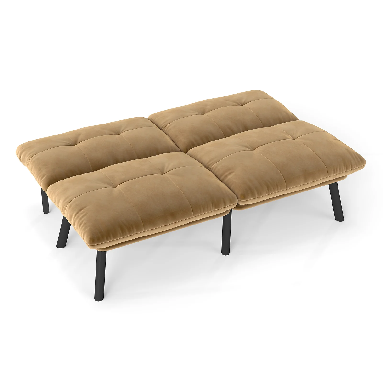 Futon Sofa Bed Foldable 2-Seater - Brown - Image 2