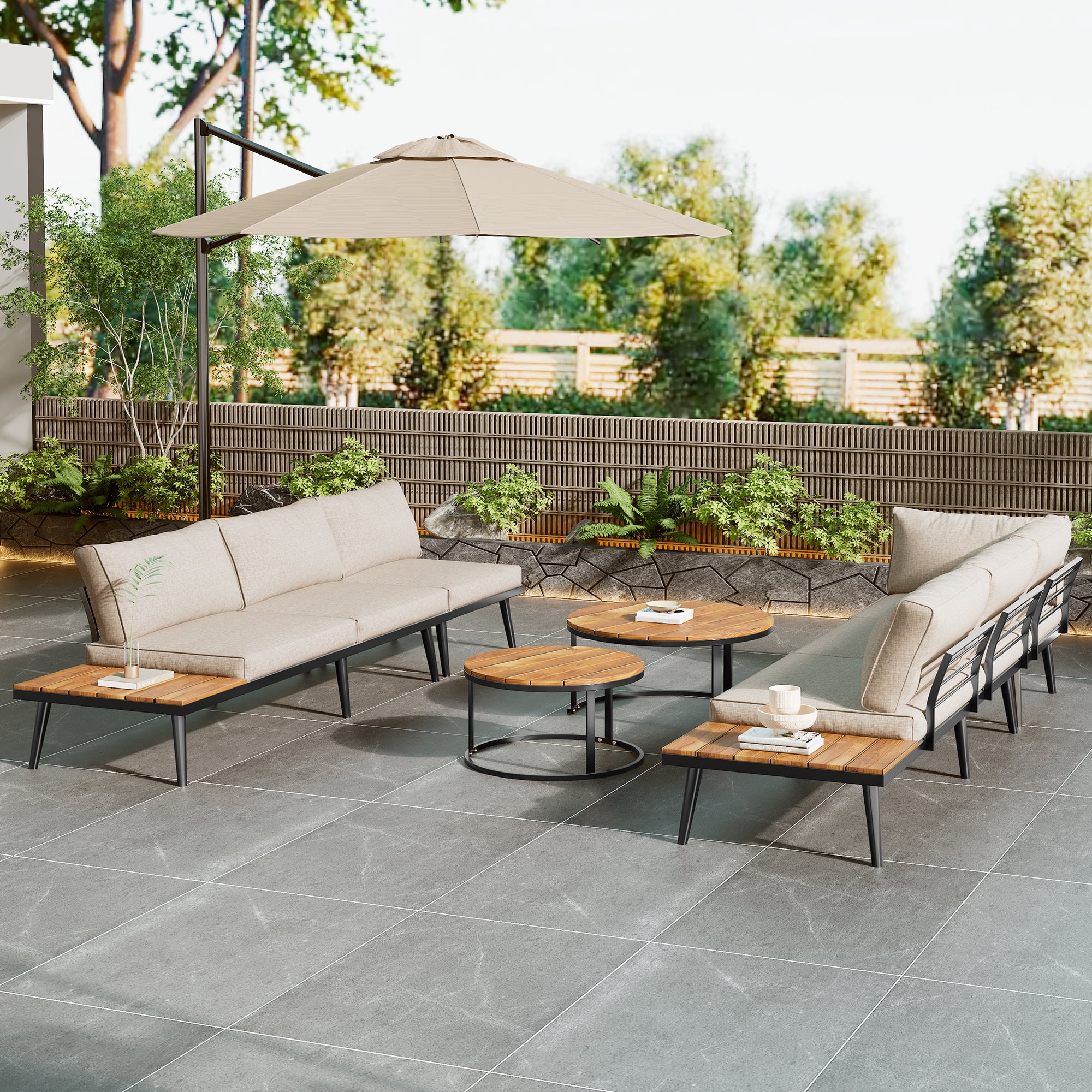 Garden Lounge Dining Set 6-Piece 5-6 Seater - Galvanized Iron - Image 2