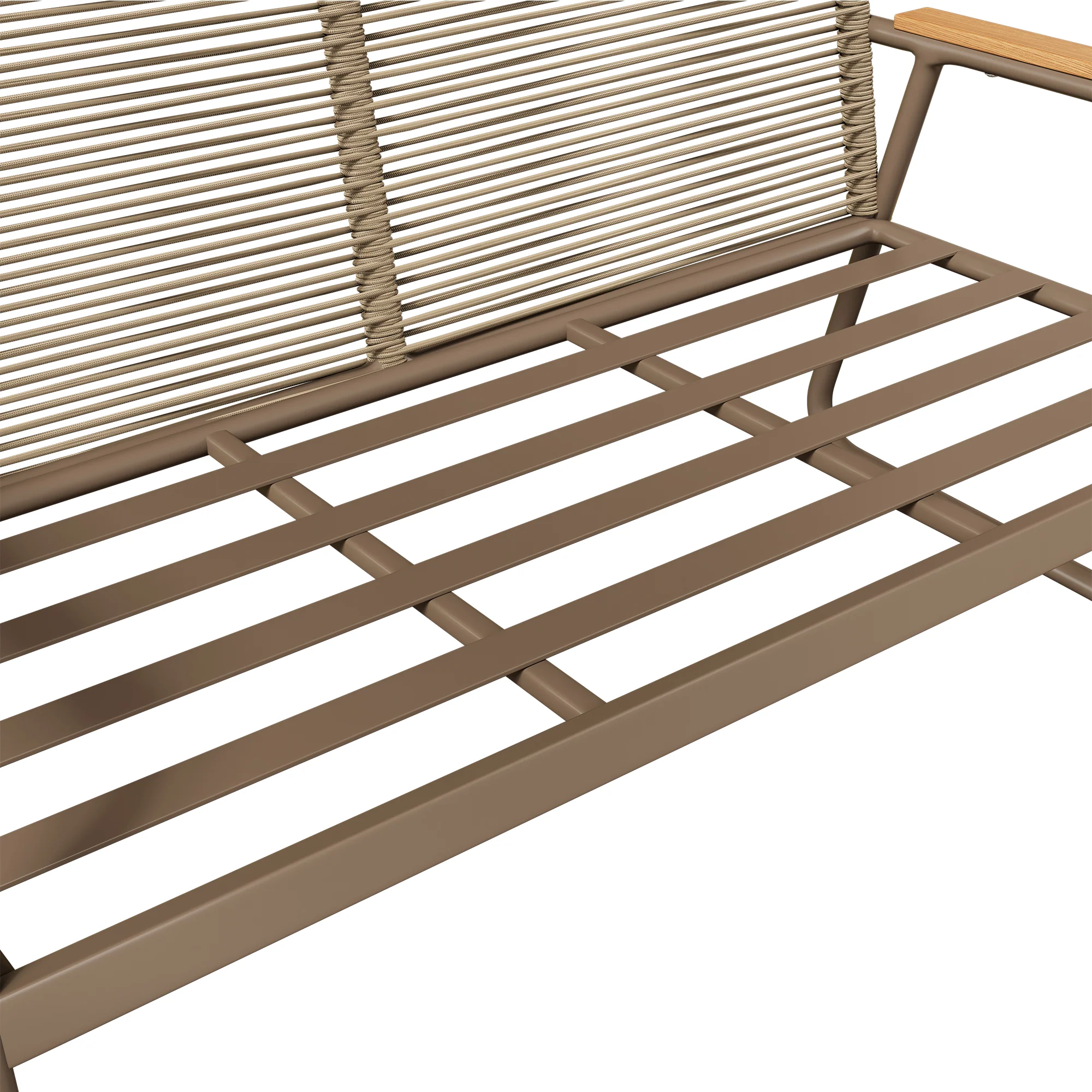 Garden Lounge Set 4 Person Sofa Table Adjustable Legs Tempered Glass - Beige - Image 9
