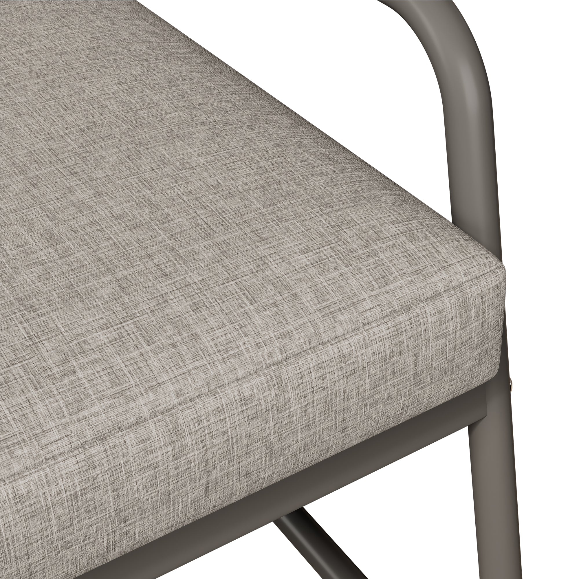 Garden Lounge Set 4-Seater Galvanized Iron Frame Tempered Glass - Grey - Image 10