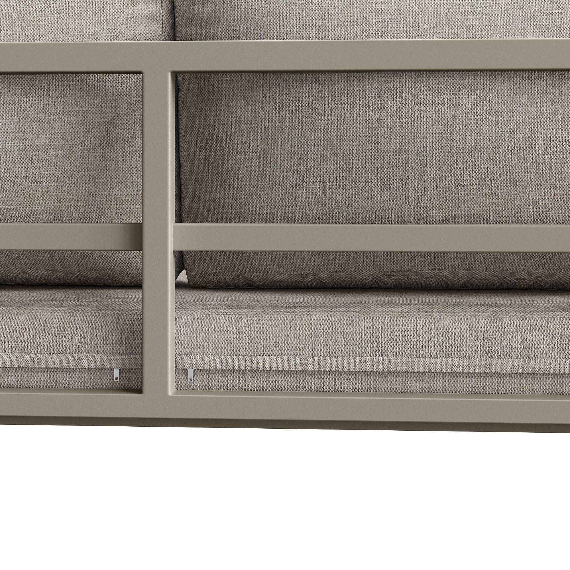 Garden Lounge Set Rattan Corner Sofa 6-7 Seater Adjustable Legs - Beige - Image 10