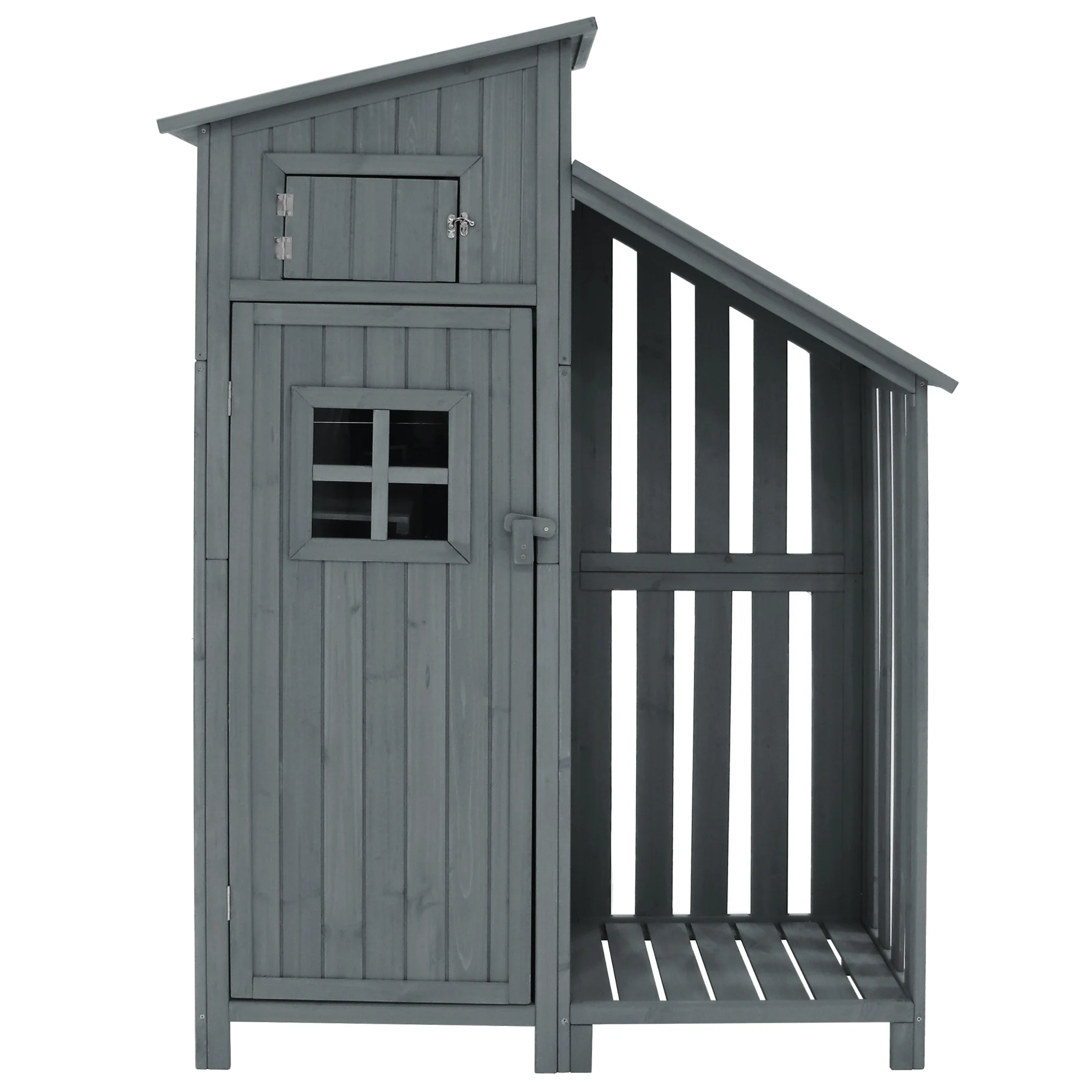 Garden Shed Storage Cabinet Wooden for Small Gardens Grey - Image 6