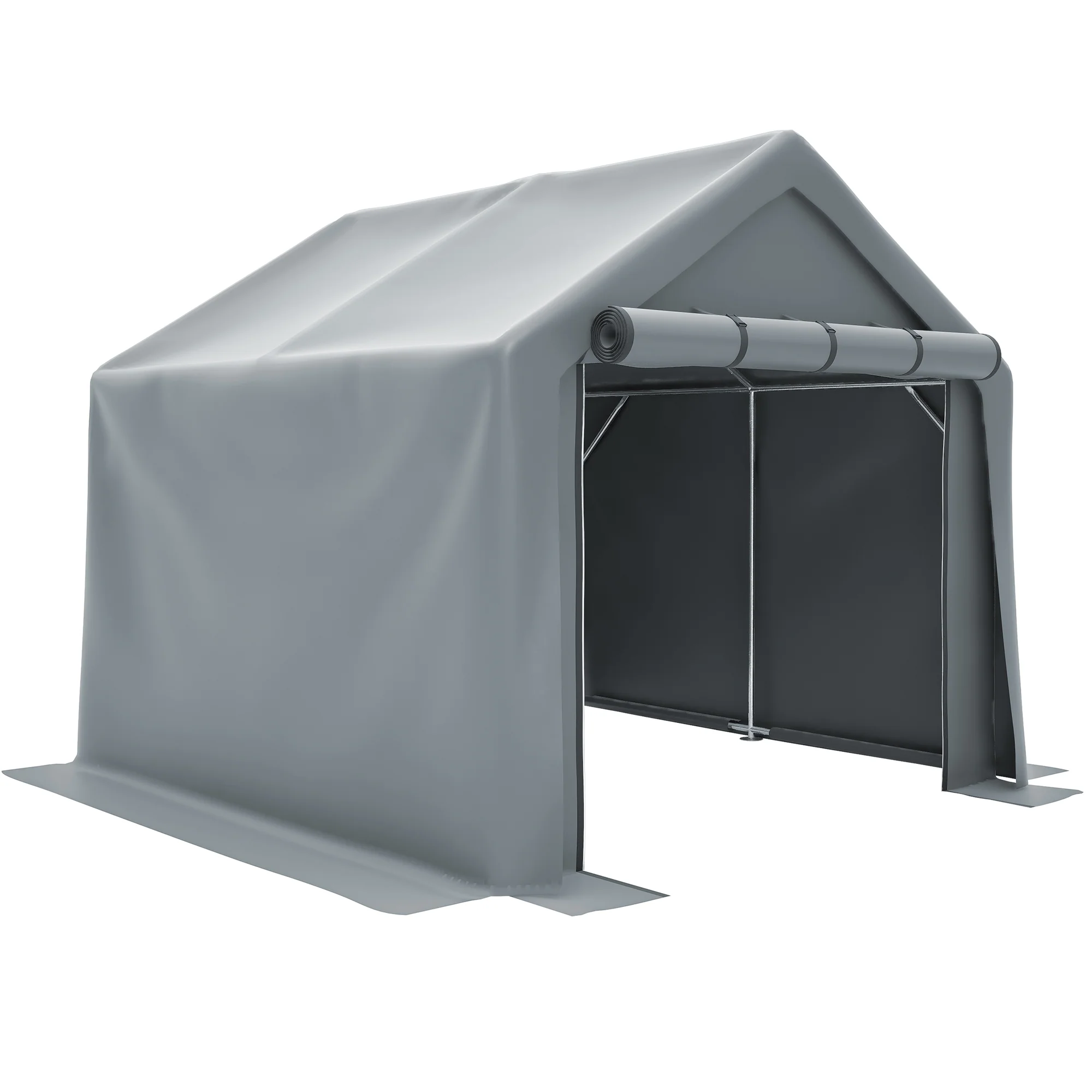 Garden Shed Storage Garage Bicycle Tool Tent 244x241x217cm Dark Grey - Image 9