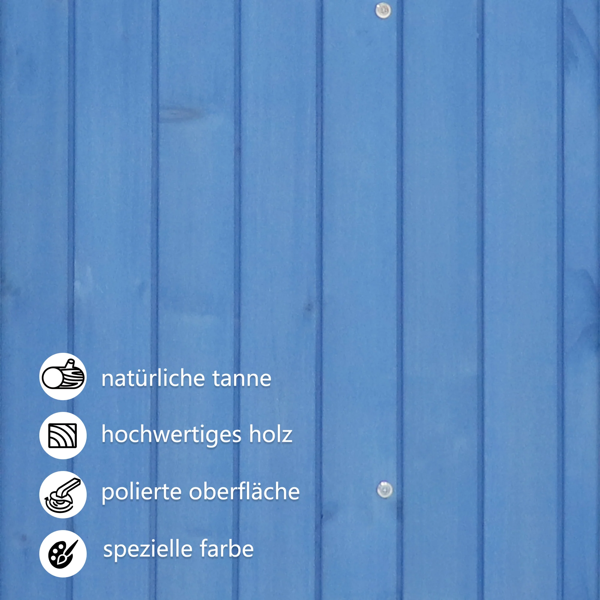 Garden Shed Tool Storage Cabinet 124x46x174 cm for Small Gardens Blue Wood - Image 5