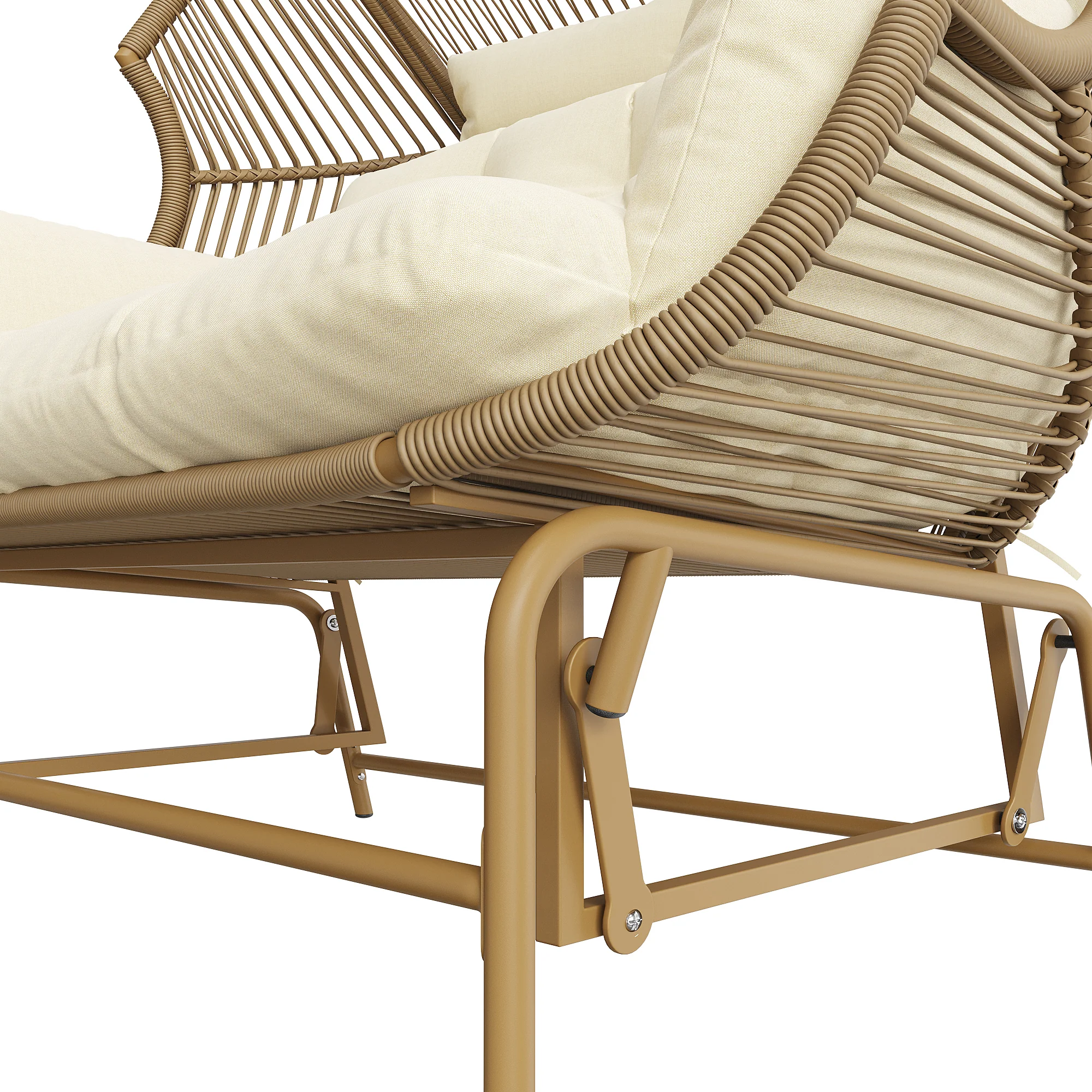 Garden Swing Egg Chair Double Outdoor Patio for Two Wood Color - Image 8