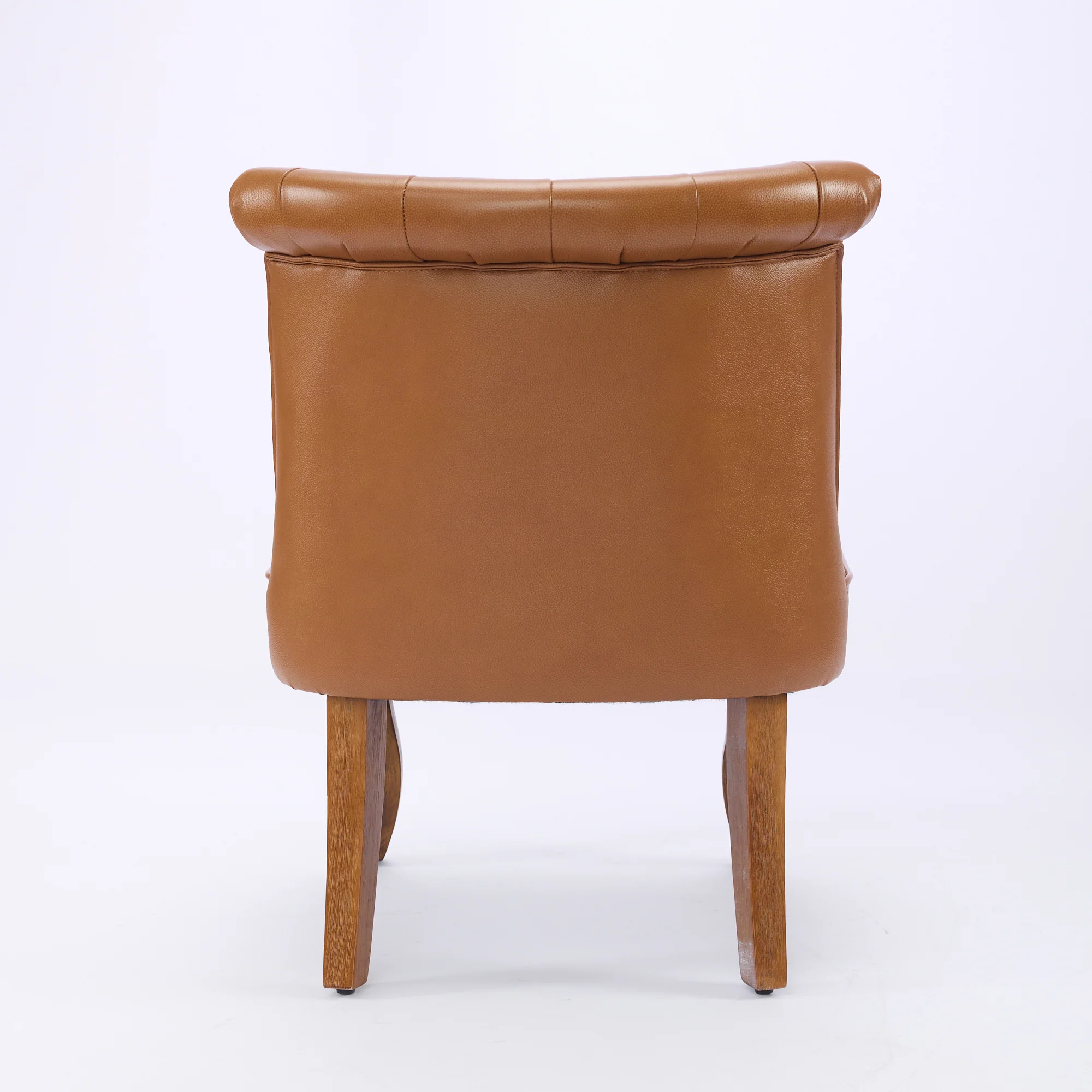 Genuine Leather Lounge Chair Solid Rubberwood Legs - Light Brown - Image 6