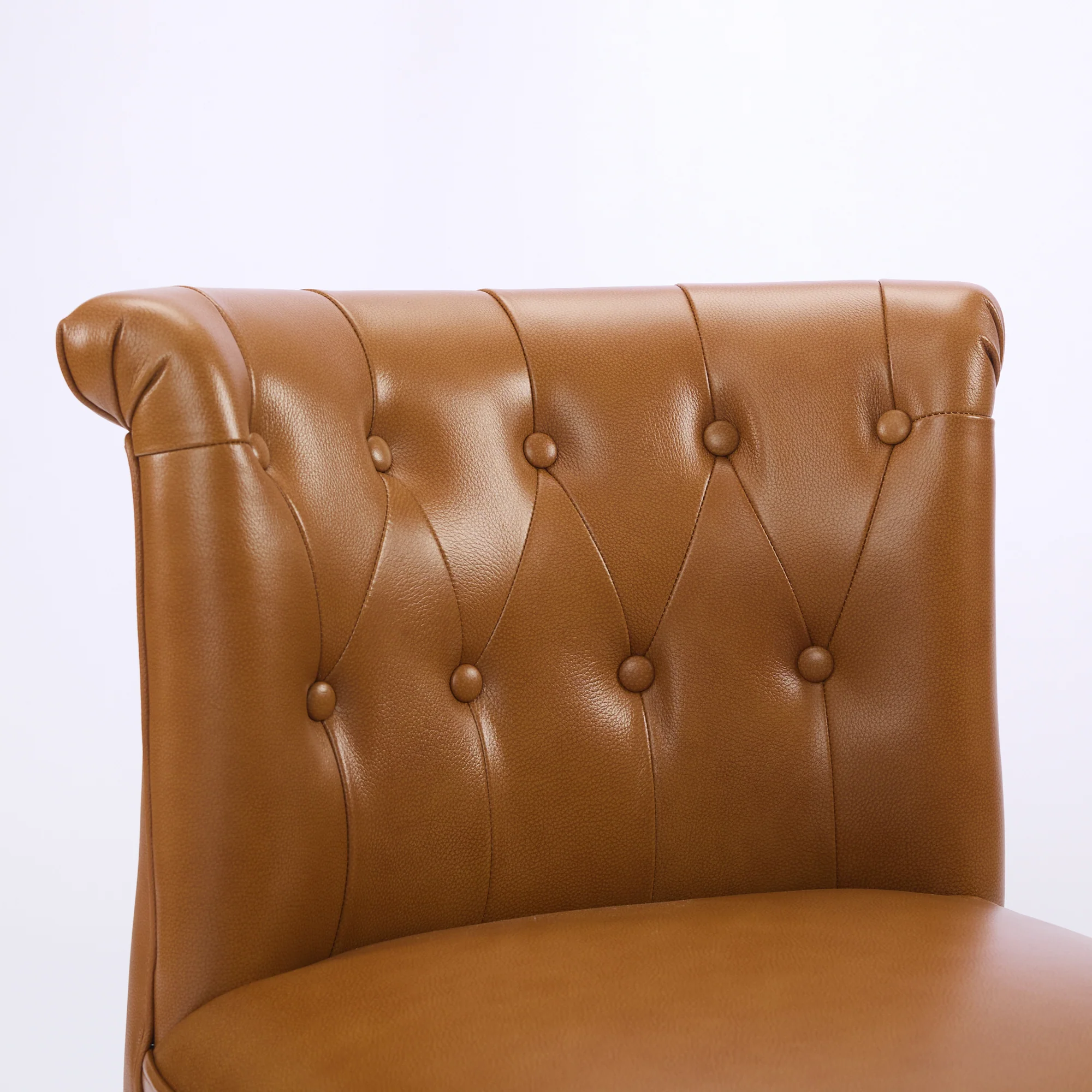 Genuine Leather Lounge Chair Solid Rubberwood Legs - Light Brown - Image 7
