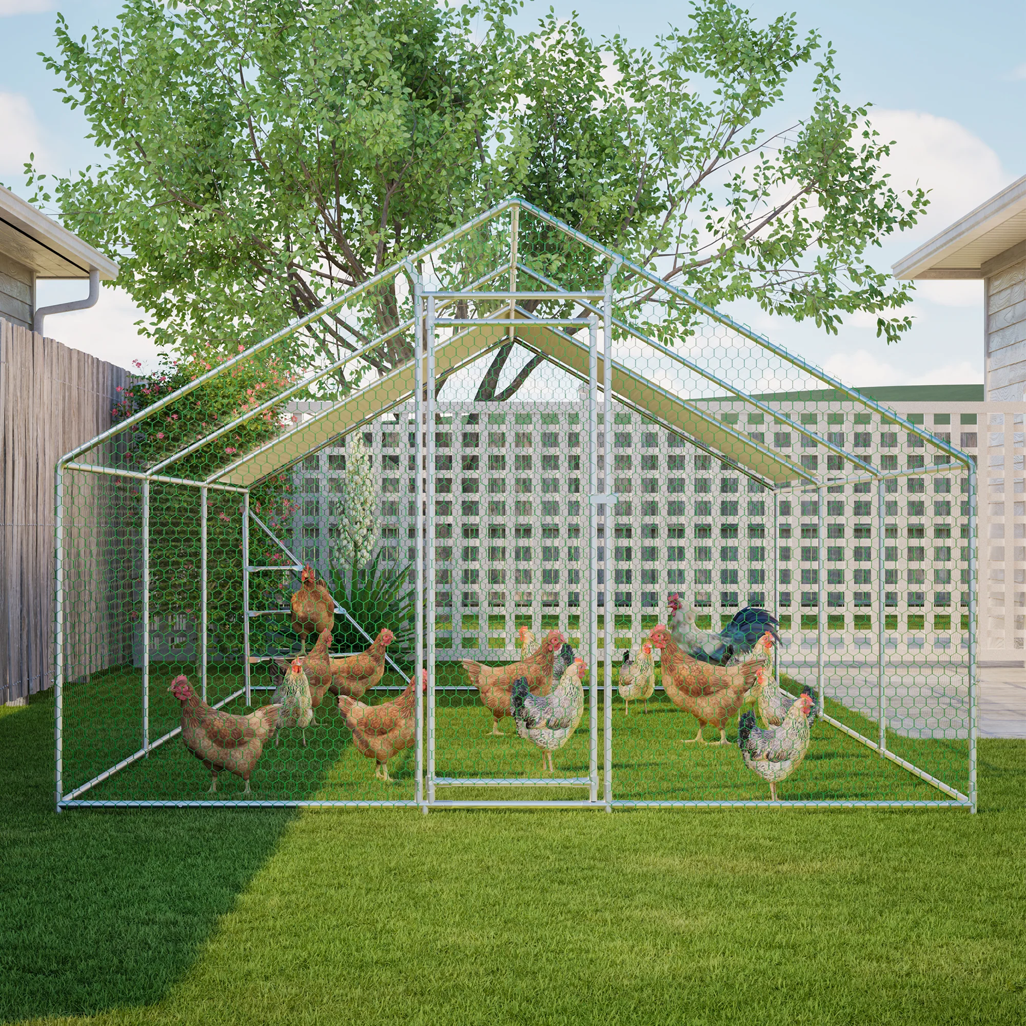 Giant Professional Chicken Coop Aviary 3x6m with Climbing Frame Metal - Image 9