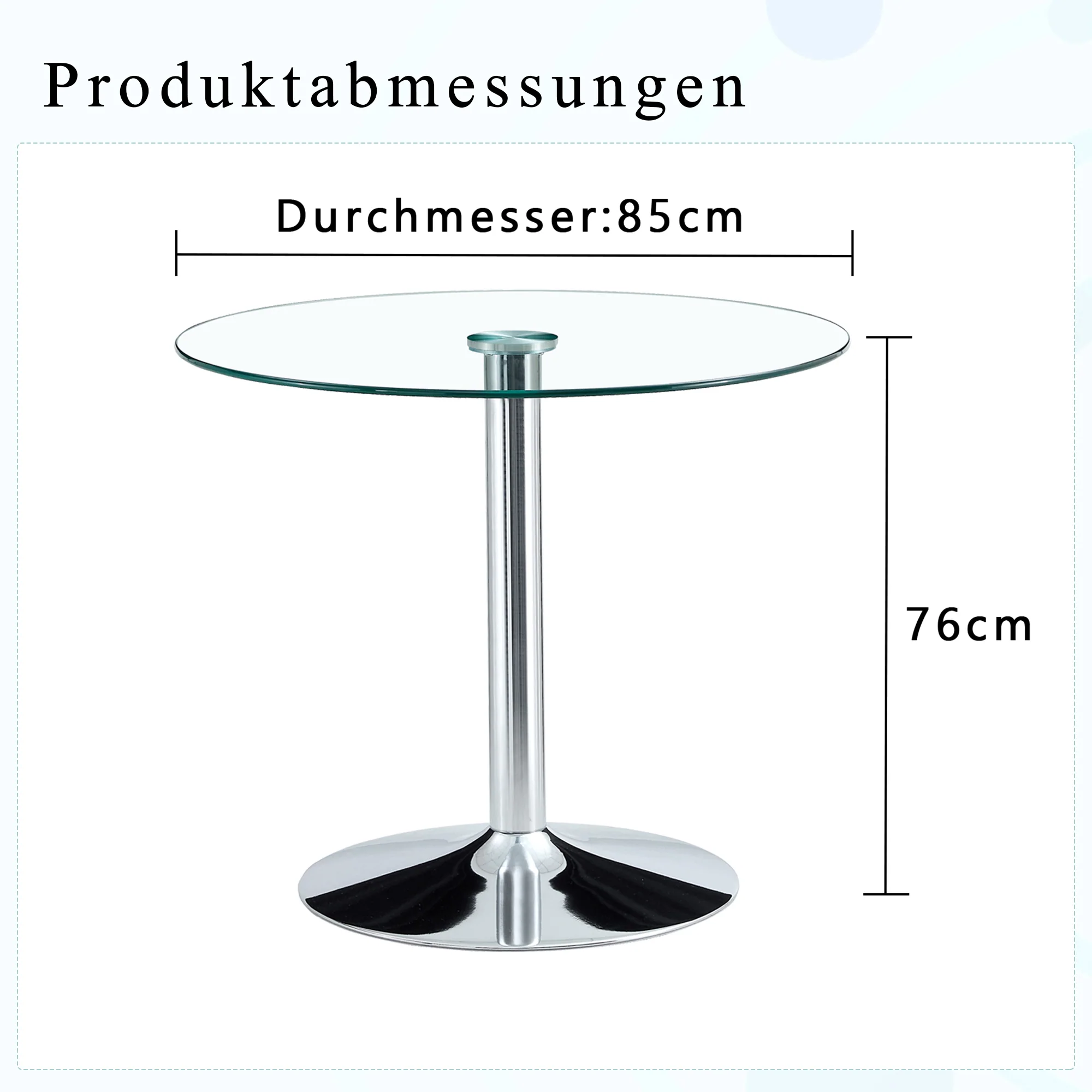 Glass Beam Table Modern Minimalist Round 85cm - Image 4