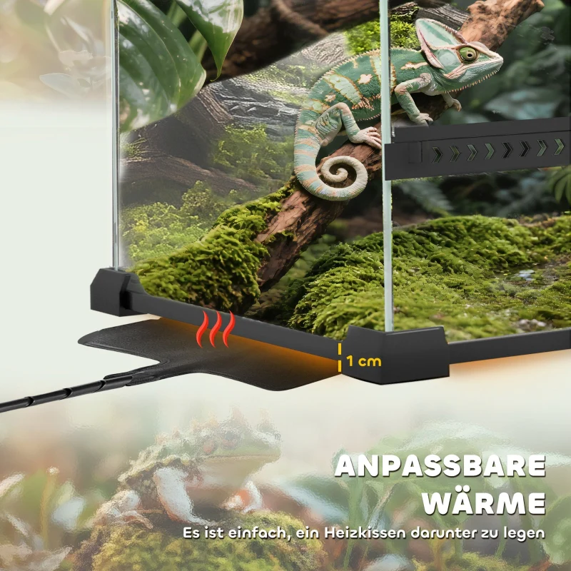 Glass Terrarium for Reptiles, Raised Waterproof Base, Button Lock, Glass - Image 7