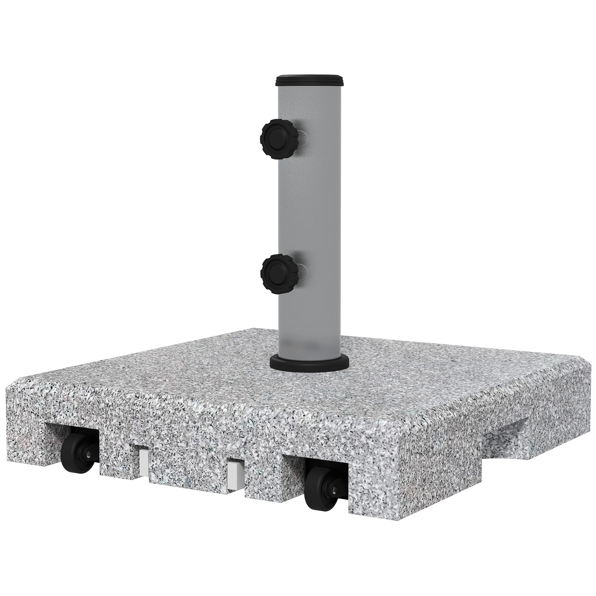 Granite Parasol Base, 28kg with Wheels, Pole Diameters 32/38/48mm, Grey - Image 8
