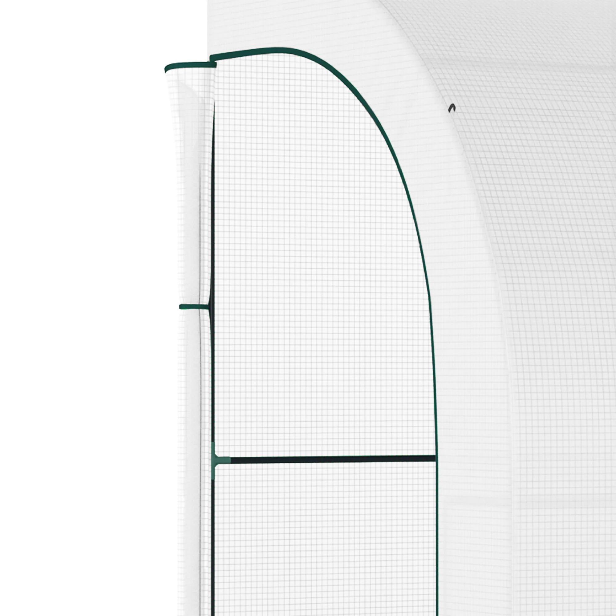 Greenhouse with Shelves, Windows, Winterproof 300x150x213cm Steel Foil, White - Image 7