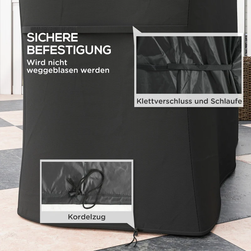Grill Cover Protective Weatherproof 147x61x120cm - Black - Image 5