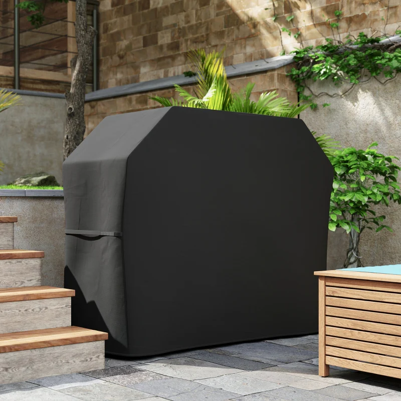 Grill Cover Protective Weatherproof 147x61x120cm - Black - Image 7