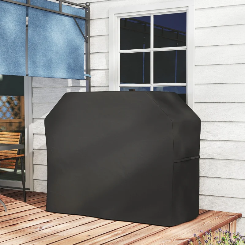 Grill Cover Protective Weatherproof 147x61x120cm - Black - Image 8