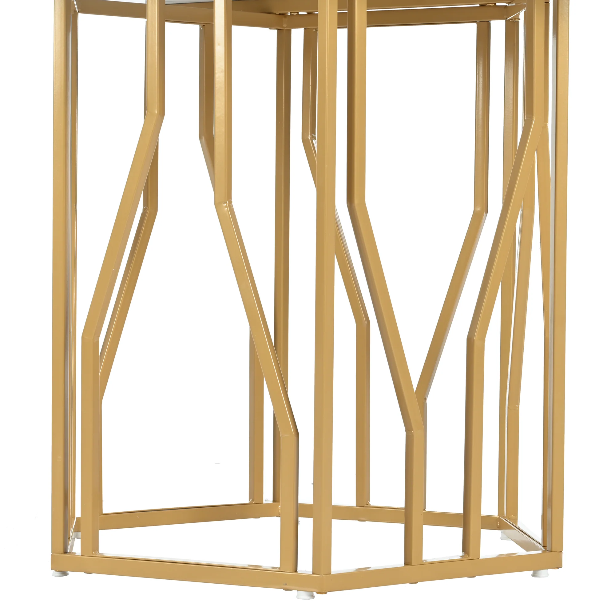 Hexagonal Marble Dining Table Modern Metal Branch Base Coffee Table Gold - Image 5