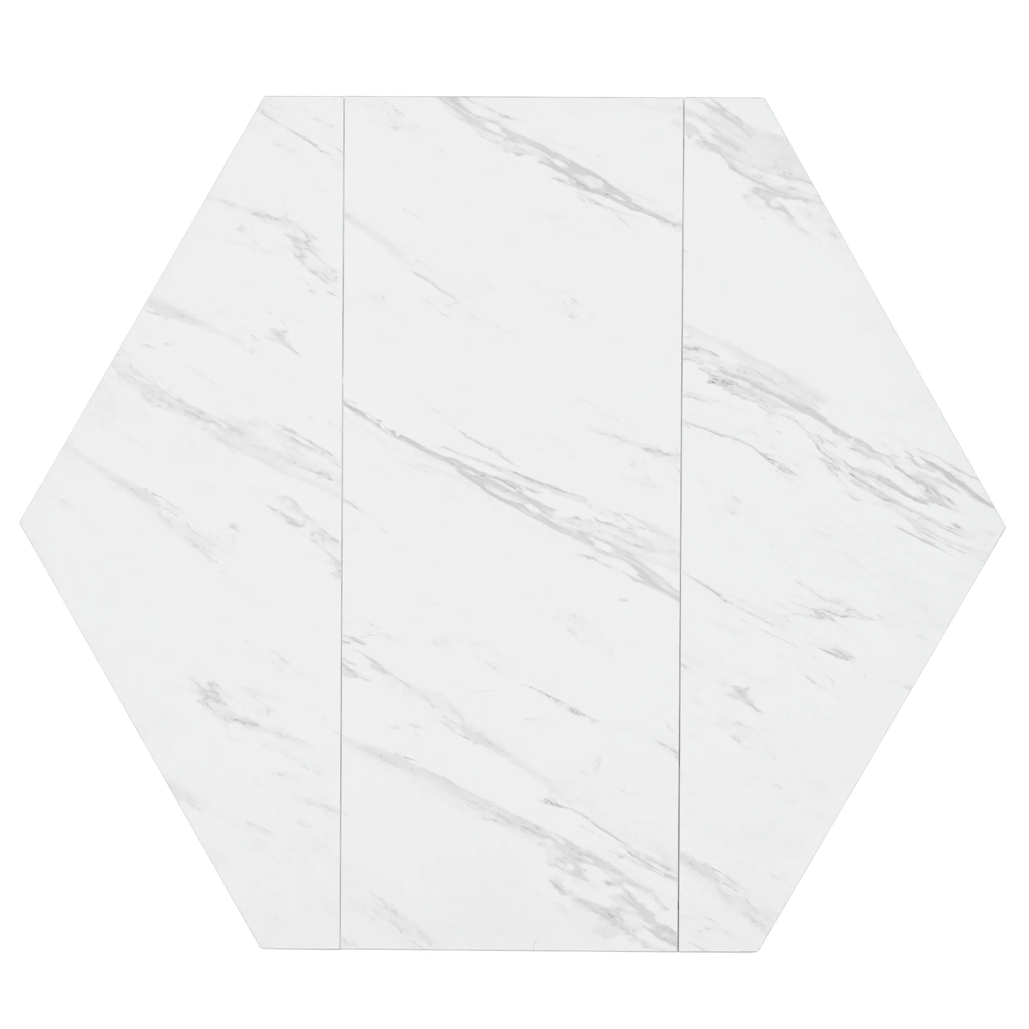 Hexagonal Marble Dining Table Modern Metal Branch Base Coffee Table Gold - Image 6