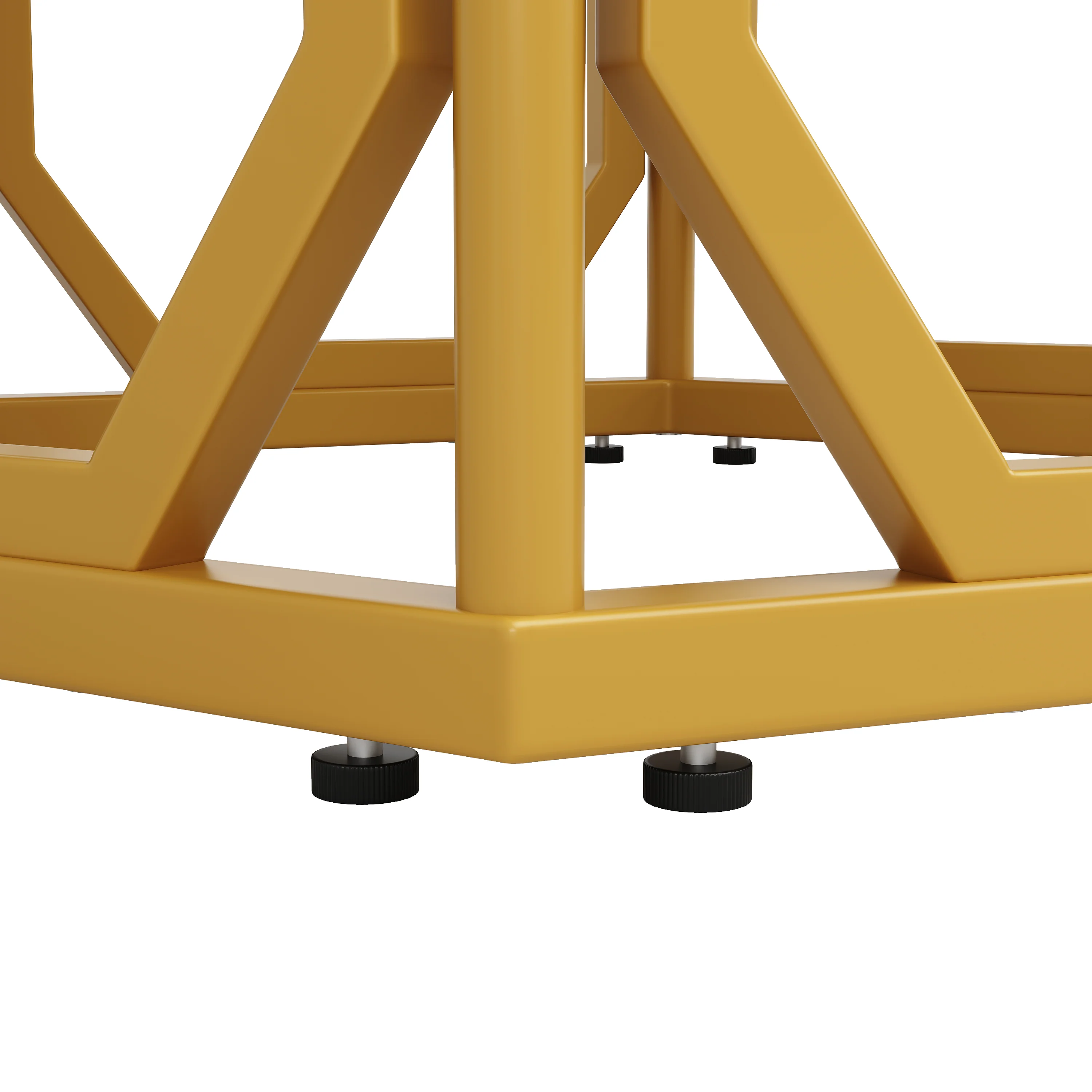 Hexagonal Marble Table Metal Legs - Gold - Image 9