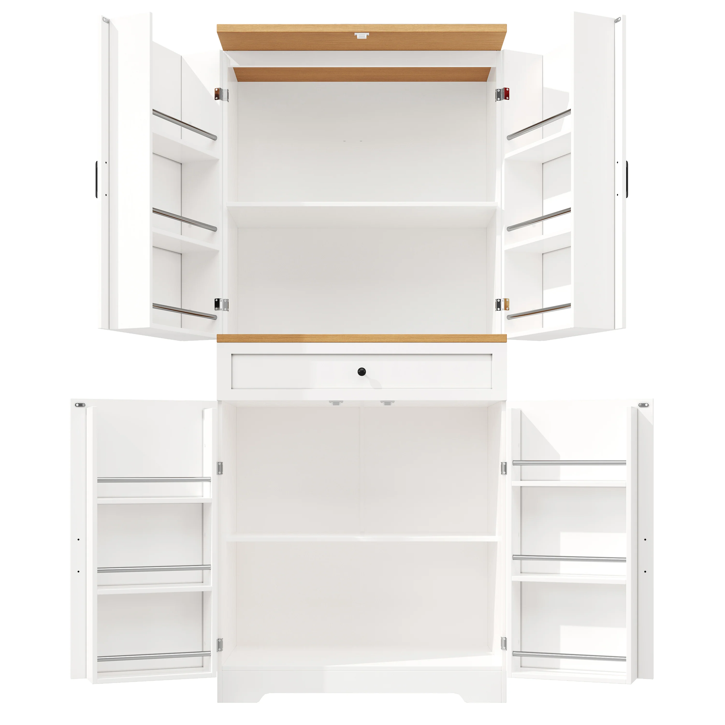 High Kitchen Cabinet 12 Doors & Drawers 80x40x180cm - MDF/Chipboard - Image 10