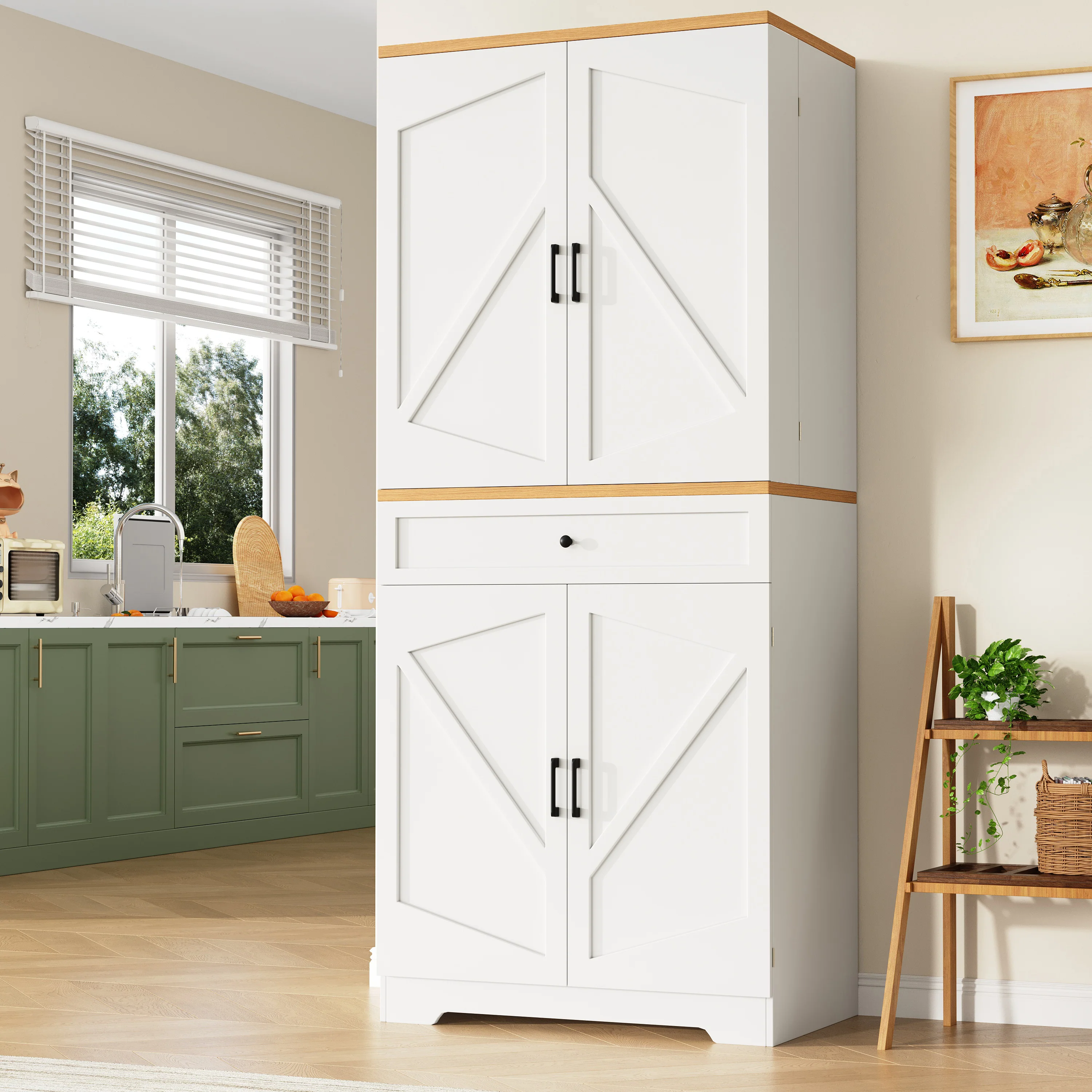 High Kitchen Cabinet 12 Doors & Drawers 80x40x180cm - MDF/Chipboard - Image 3