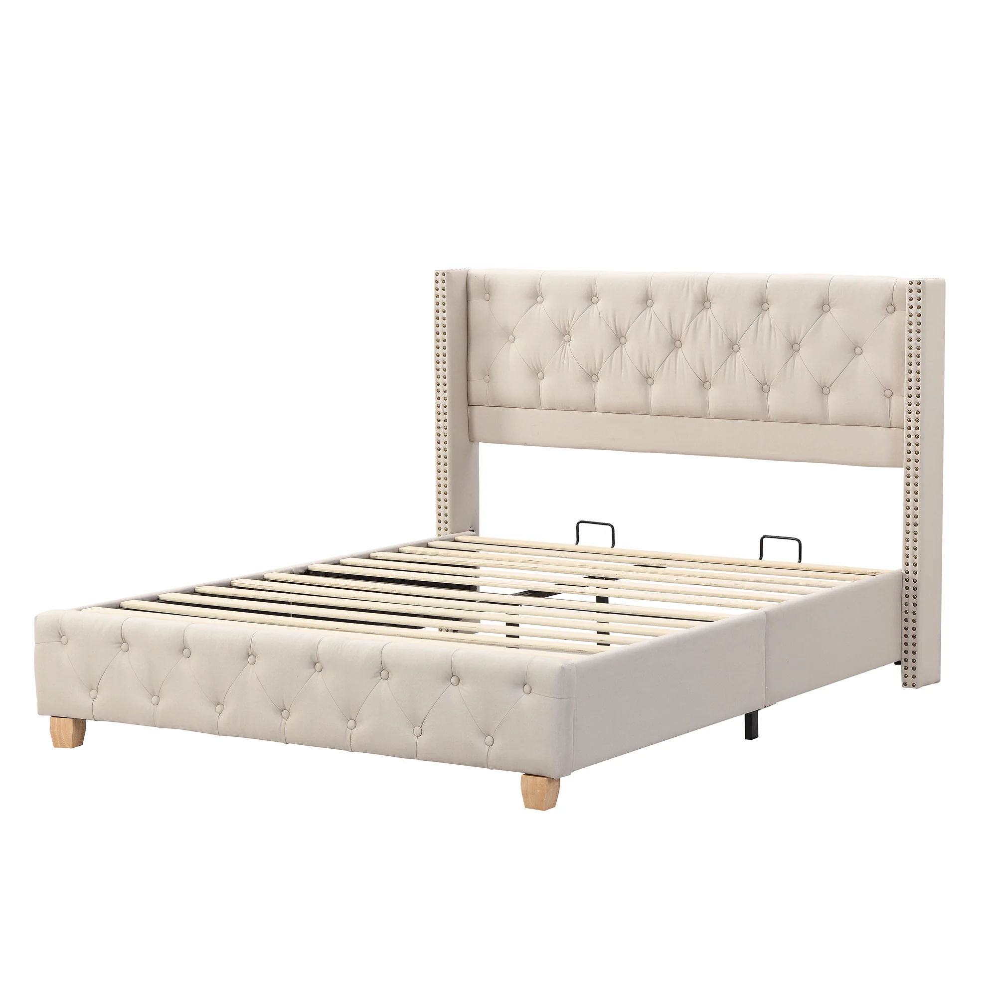Cream Button Bed
