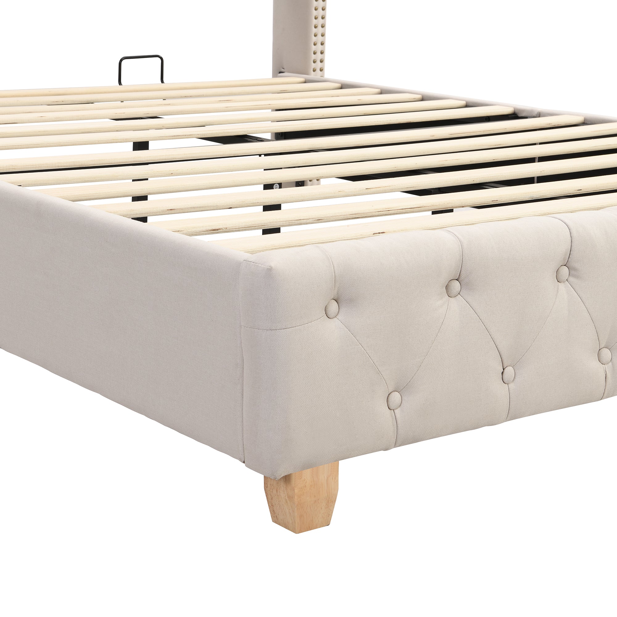Cream Button Bed - Image 2
