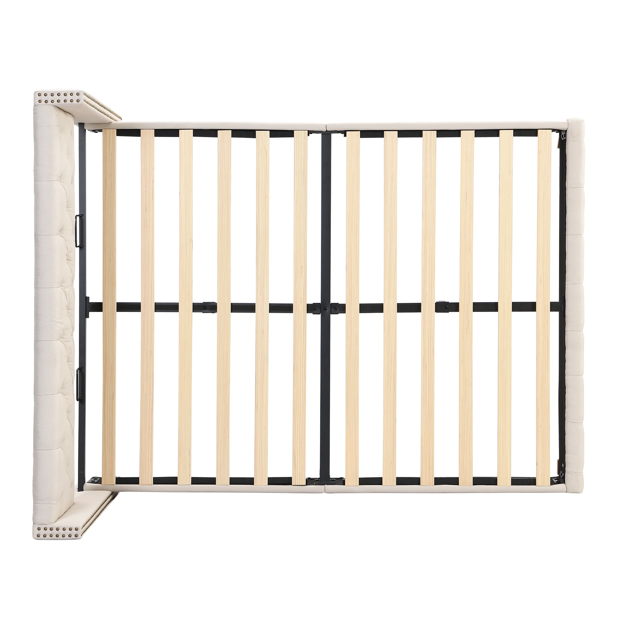 Cream Button Bed - Image 3