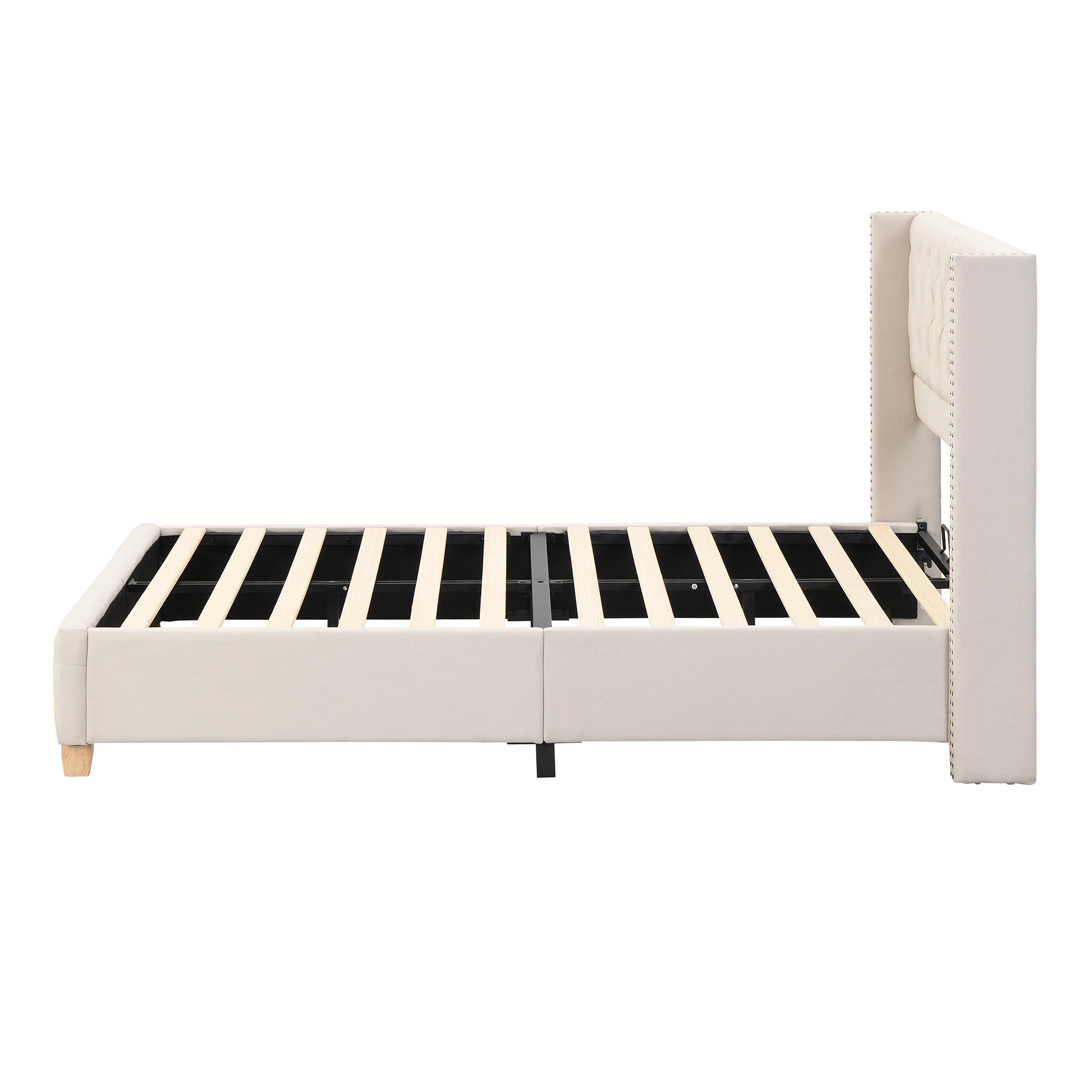 Cream Button Bed - Image 4