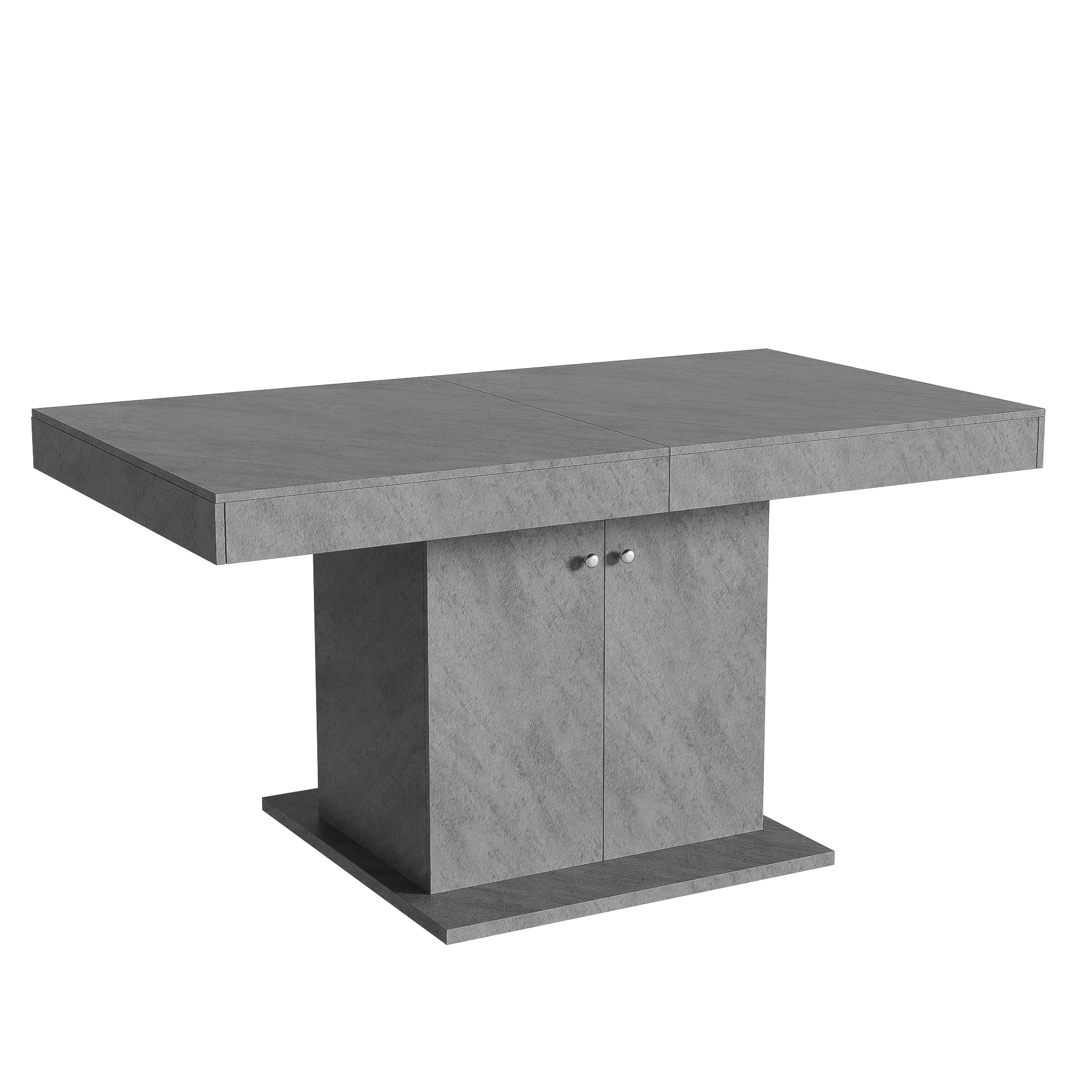 Grey Extendable Multifunctional Dining Table with Storage - Image 3