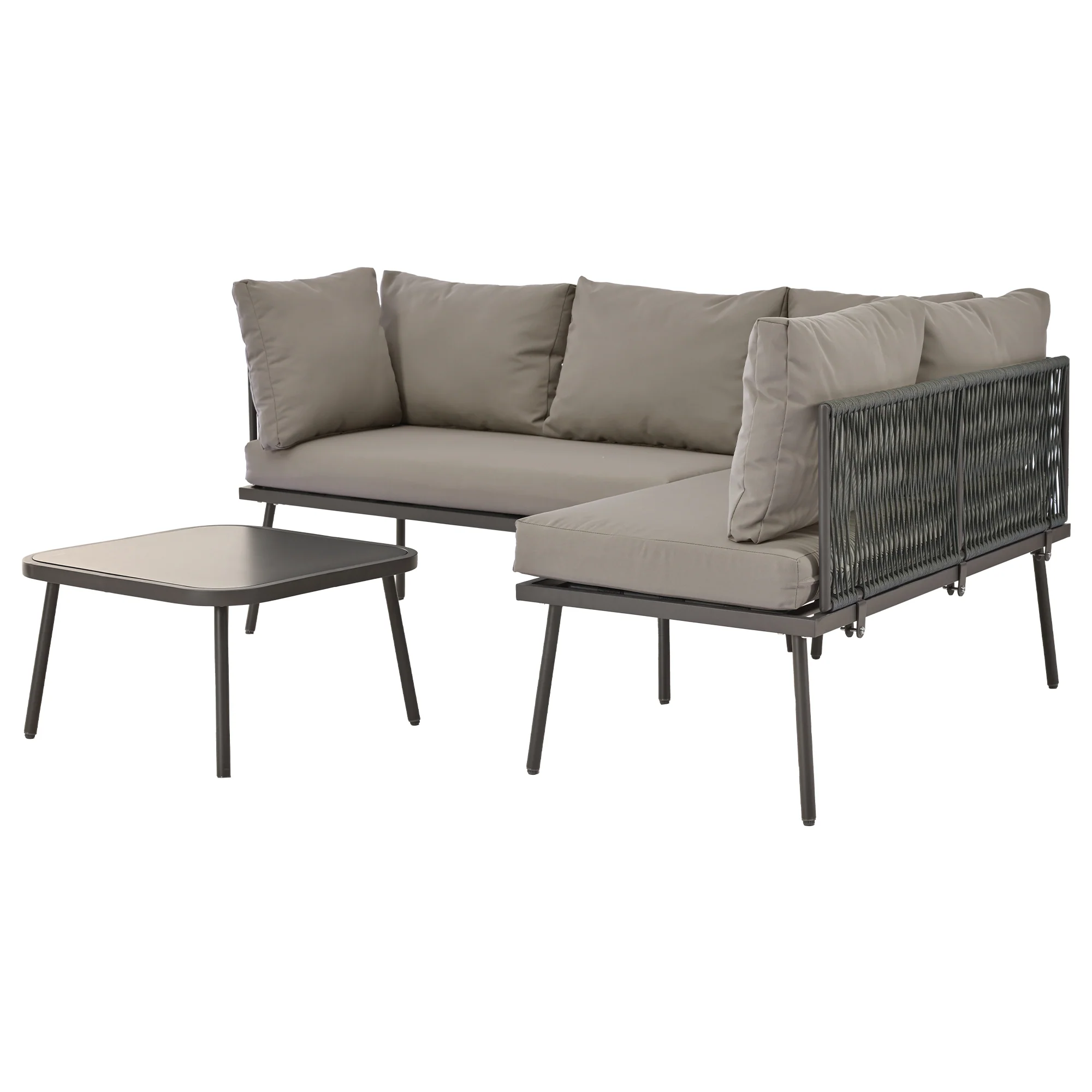 Iron Garden Lounge Set U-Shaped Corner Sofa 8-Seater 2 Tables - Various - Image 8