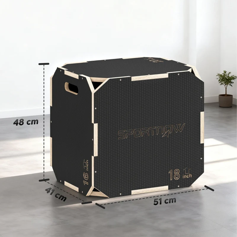 Jumping Box Smooth Corners Height Adjustable - Plywood Black - Image 3
