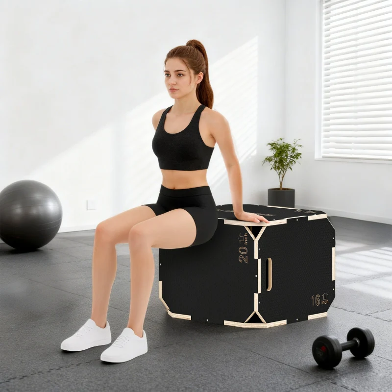 Jumping Box Smooth Corners Height Adjustable - Plywood Black - Image 8