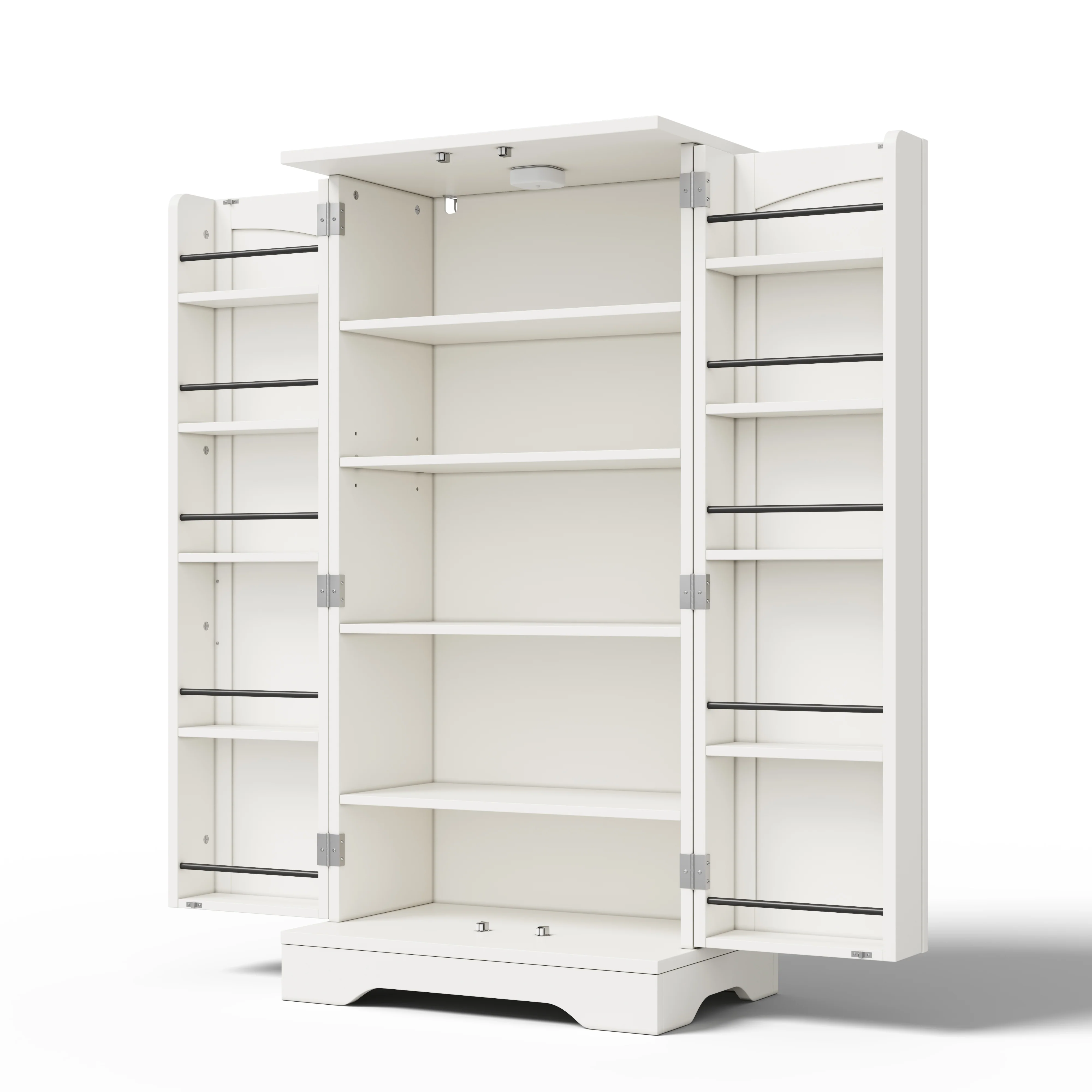 Kitchen Cabinet 120x60x40cm LED Sensor Light 2-Door Adjustable Shelves - White - Image 9