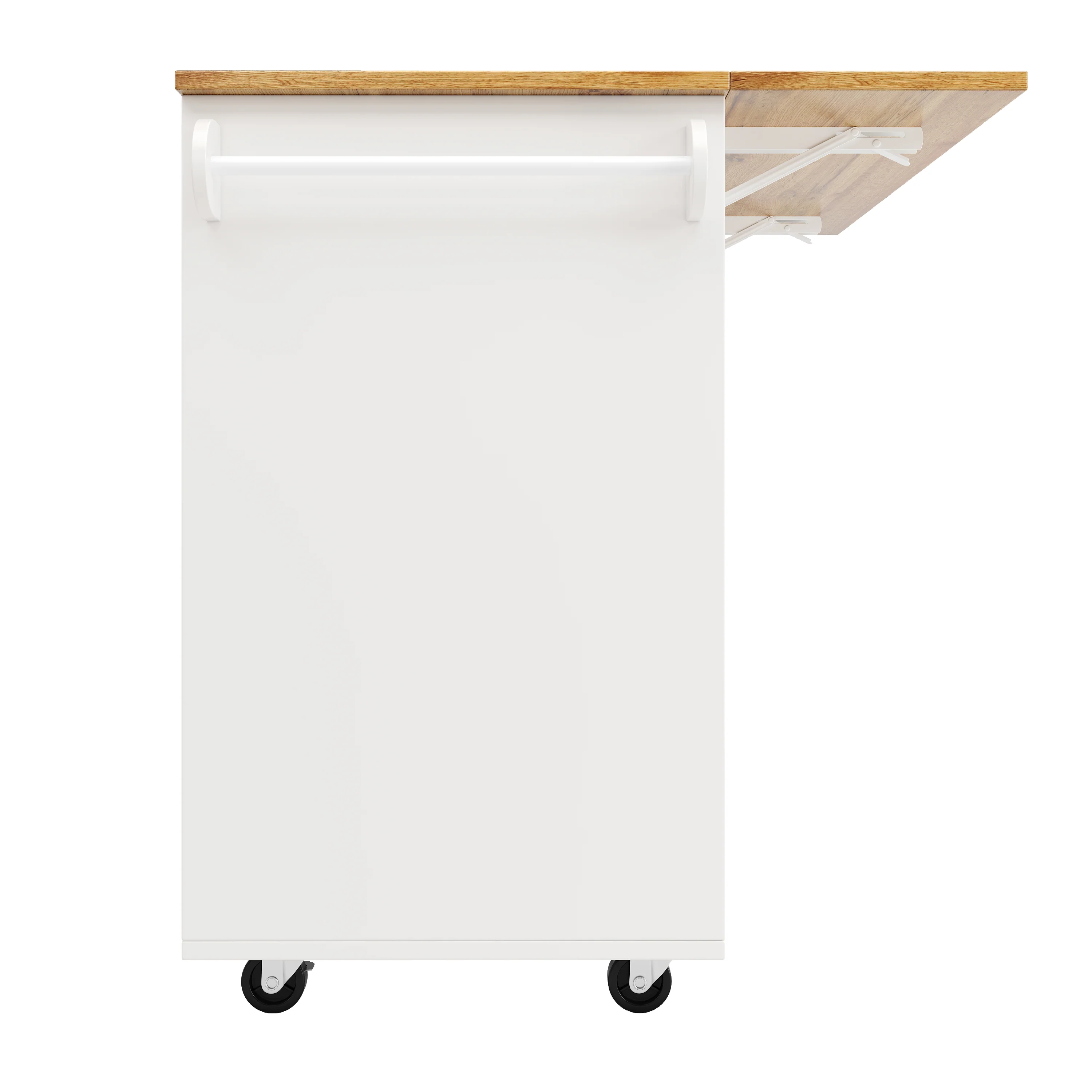 Kitchen Island Dining Cart Extendable Multifunctional Storage - Wood Grain - Image 7