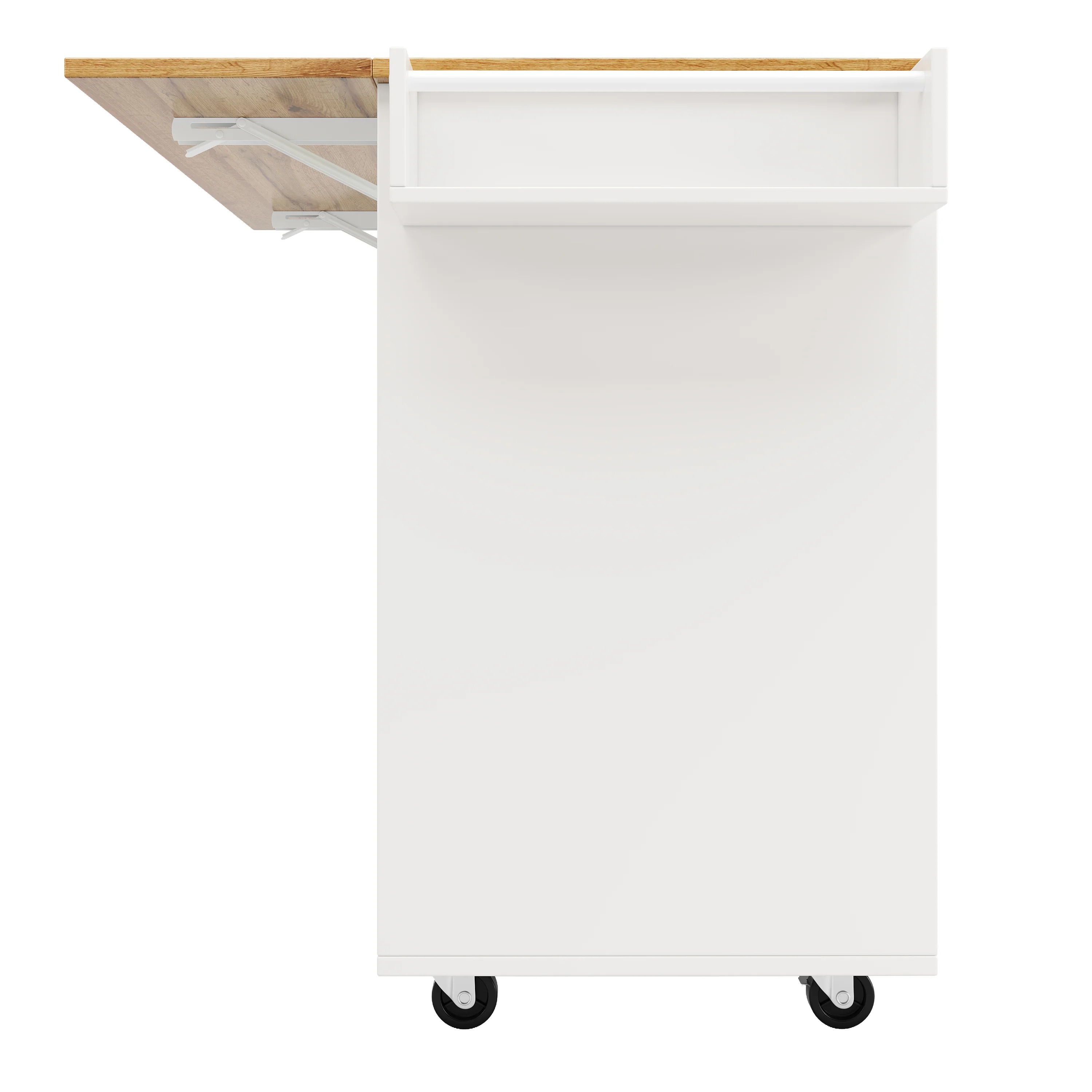 Kitchen Island Dining Cart Extendable Multifunctional Storage - Wood Grain - Image 8
