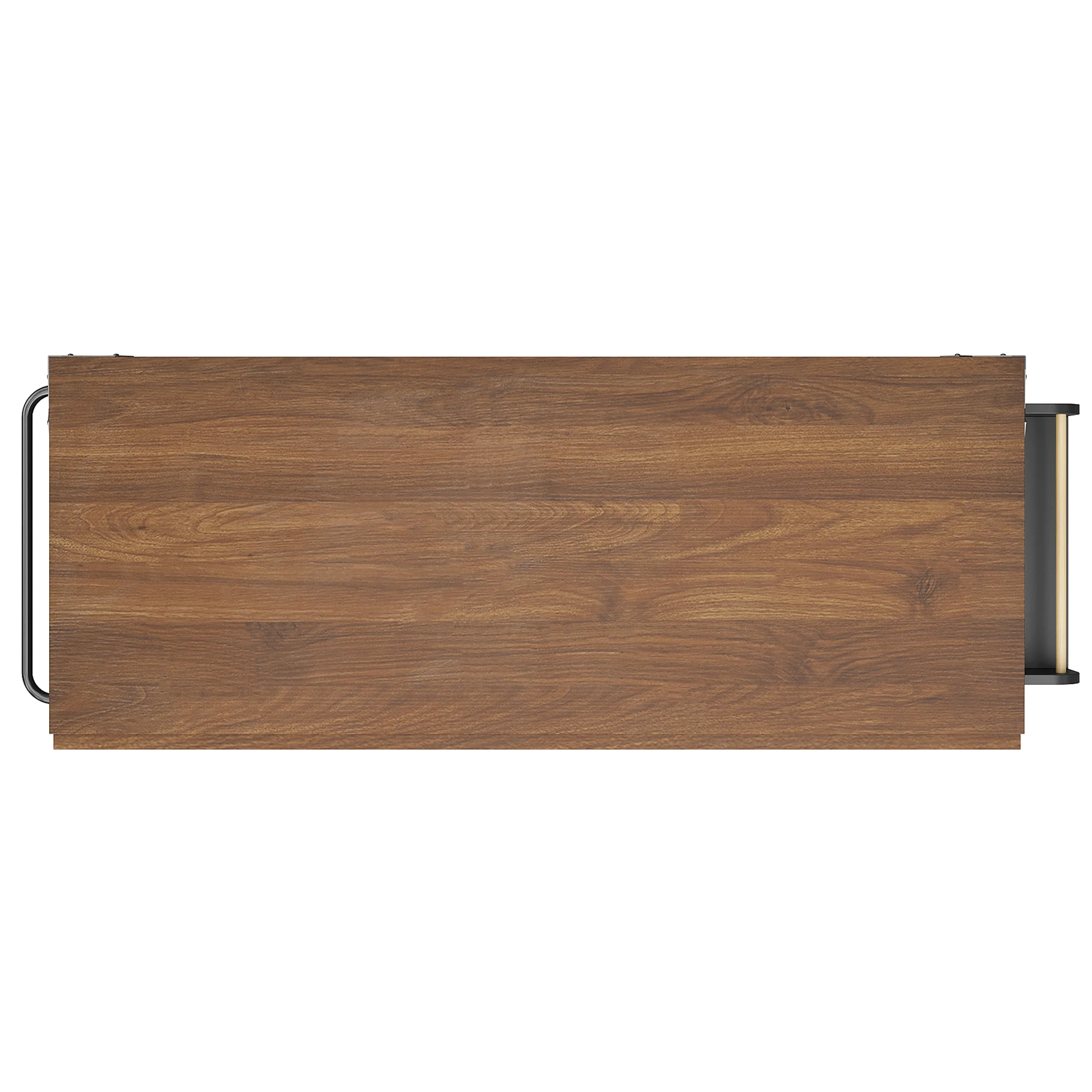 Kitchen Island Serving Trolley with Pull-out Worktop 4 Doors 2 Drawers Wood Grain Finish Black - Image 7