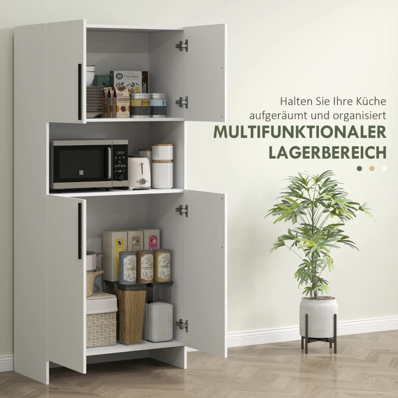 Kitchen Pantry Cabinet Shelves Microwave Shelf - White - Image 3