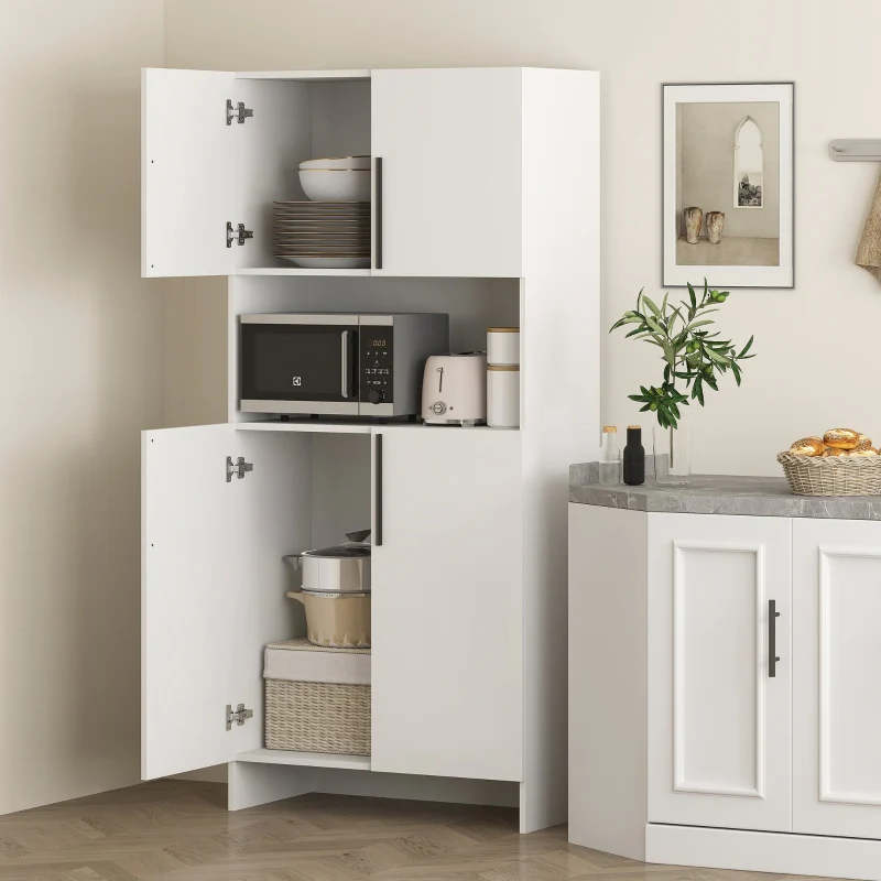 Kitchen Pantry Cabinet Shelves Microwave Shelf - White - Image 5