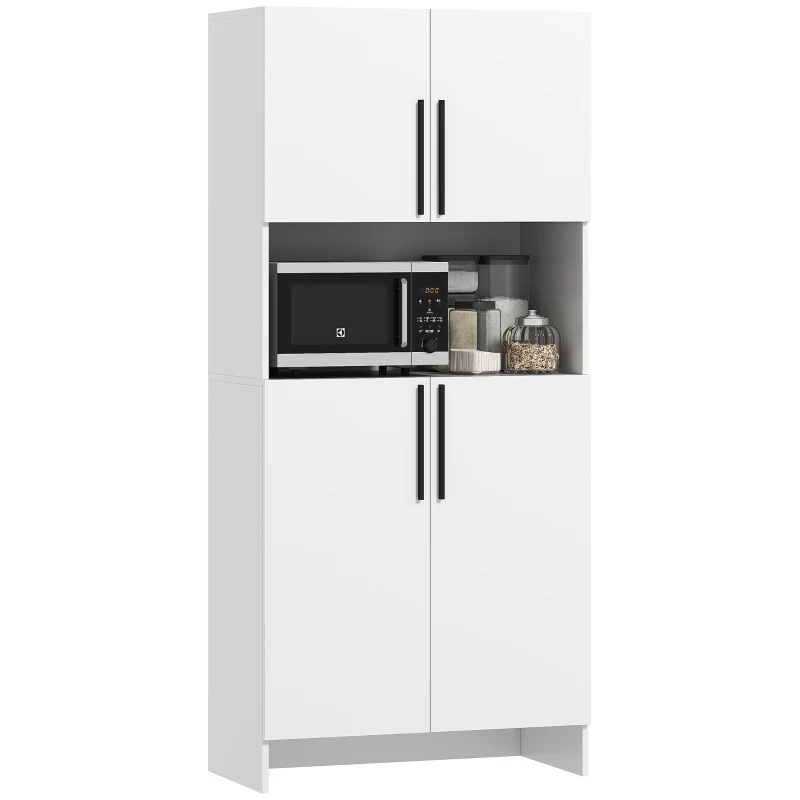 Kitchen Pantry Cabinet Shelves Microwave Shelf - White - Image 8