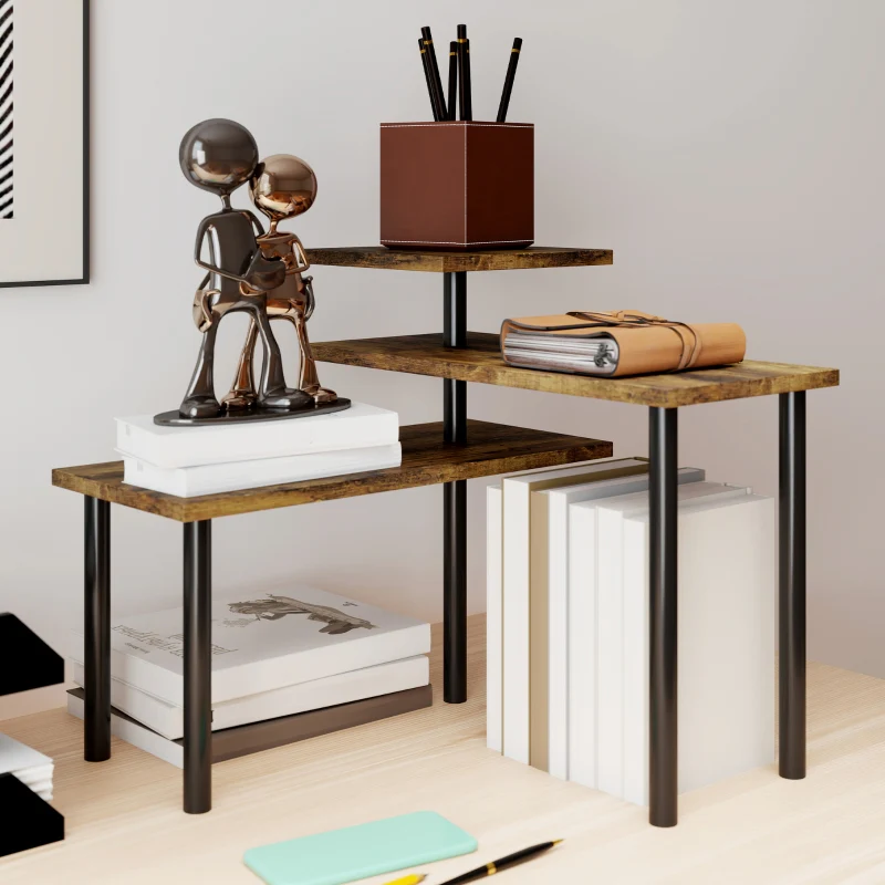 Kitchen Shelf, Rotating 3-Level Microwave Rack, Industrial Standing Metal - Image 7