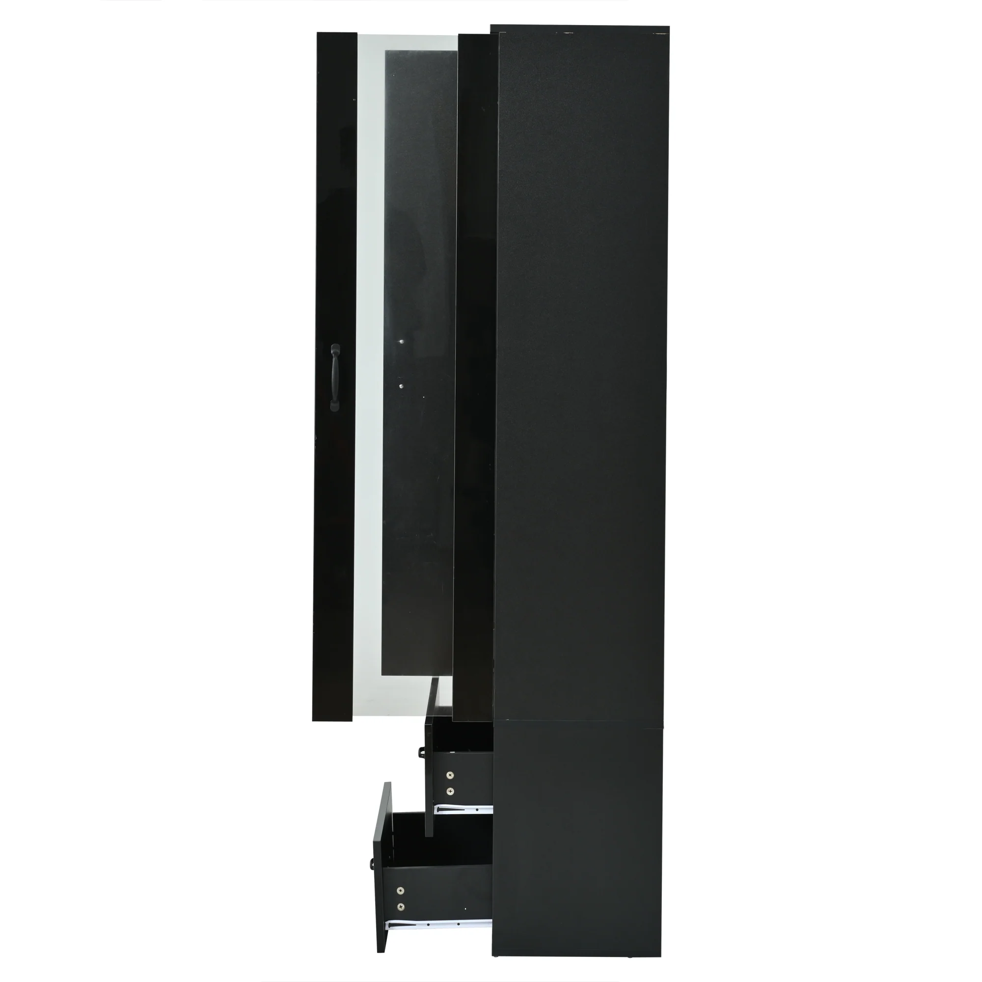 LED Display Cabinet Freestanding 2 Doors - Black - Image 8