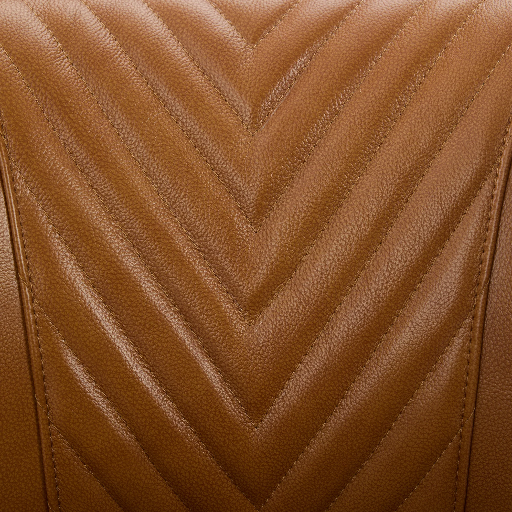 Lounge Chair Armless Genuine Leather Solid Rubberwood Base - Light Brown - Image 7
