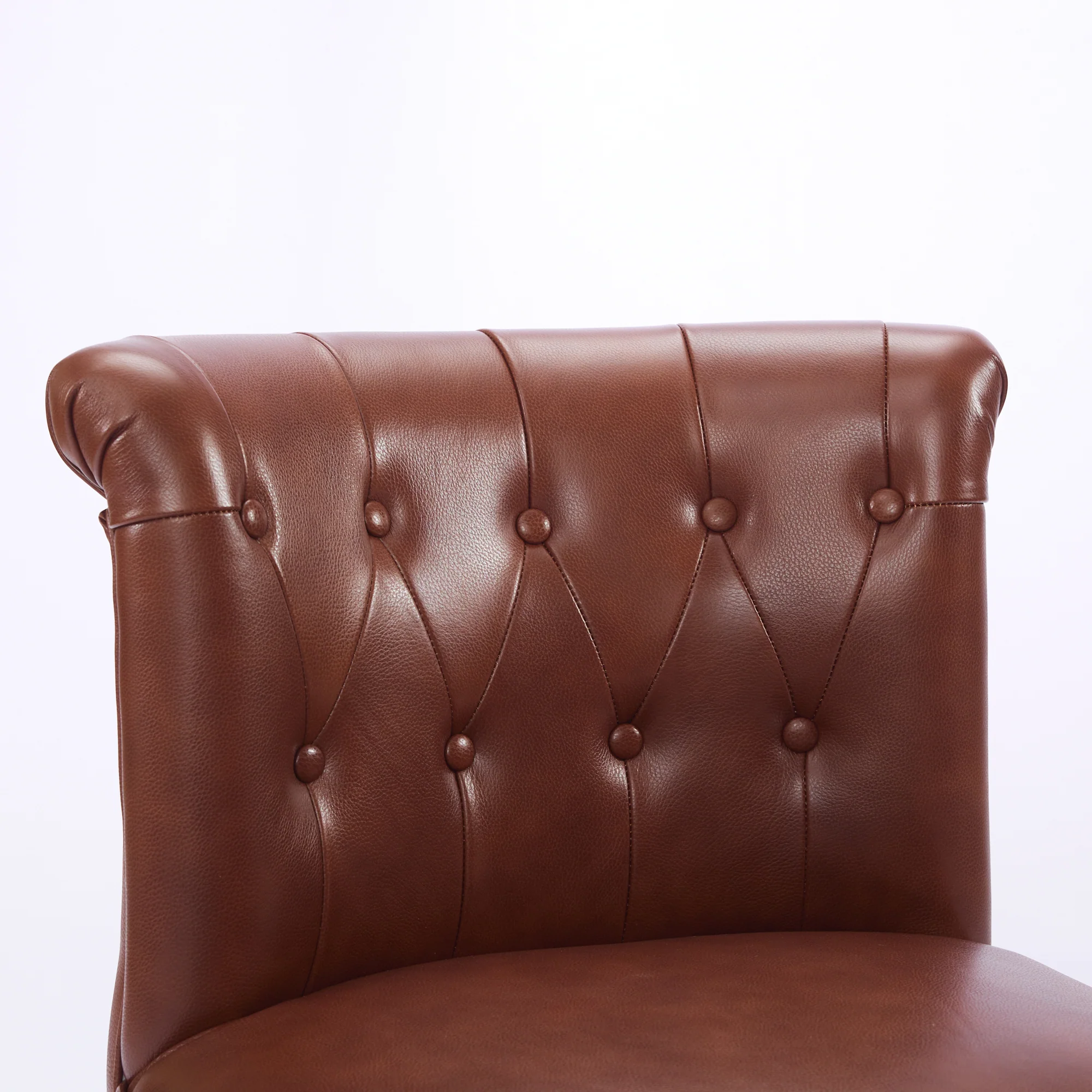 Lounge Chair Comfortable Armchair Solid Rubberwood Legs Brown Genuine Leather - Image 7
