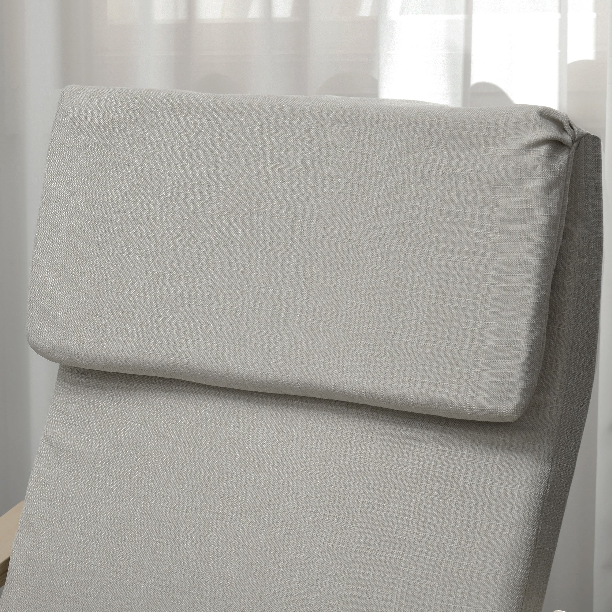 Lounge Chairs Set of 2 with Footstool, Armrest, Headrest, Light Grey Linen - Image 7