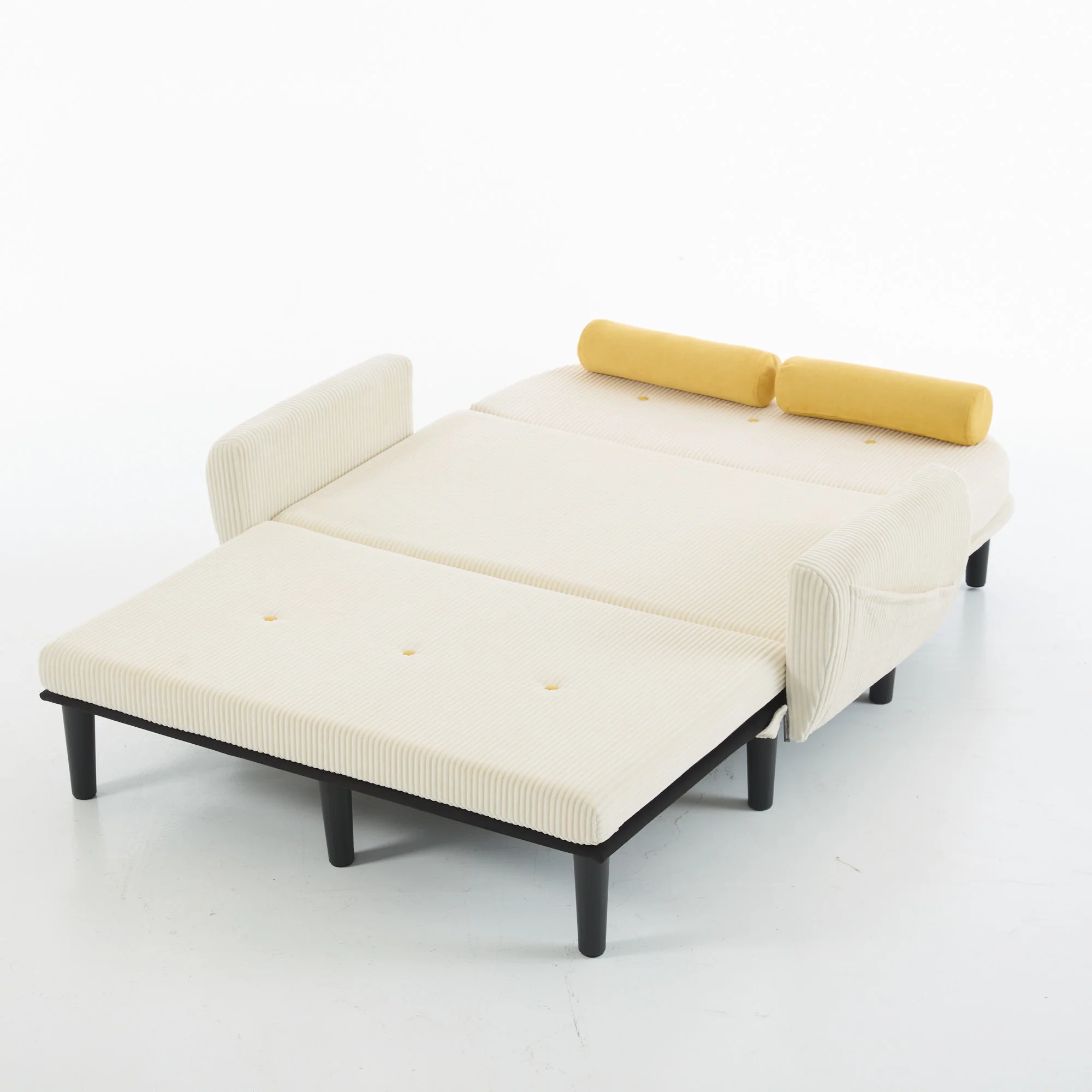 Loveseat Daybed Recliner Storage - Ivory Corduroy - Image 4