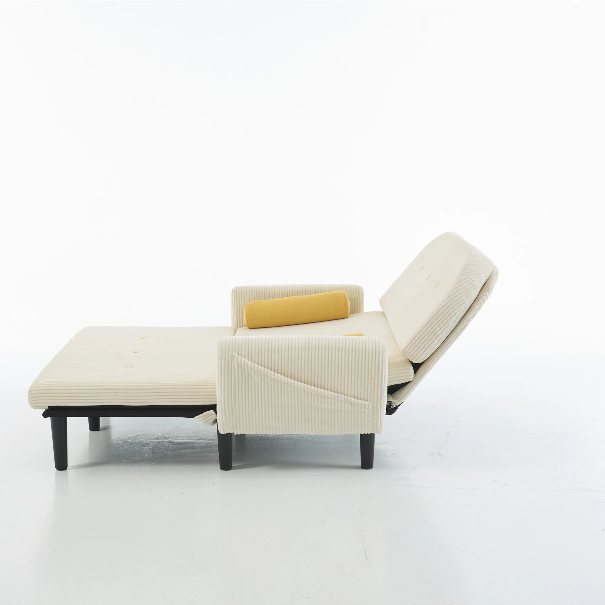 Loveseat Daybed Recliner Storage - Ivory Corduroy - Image 6