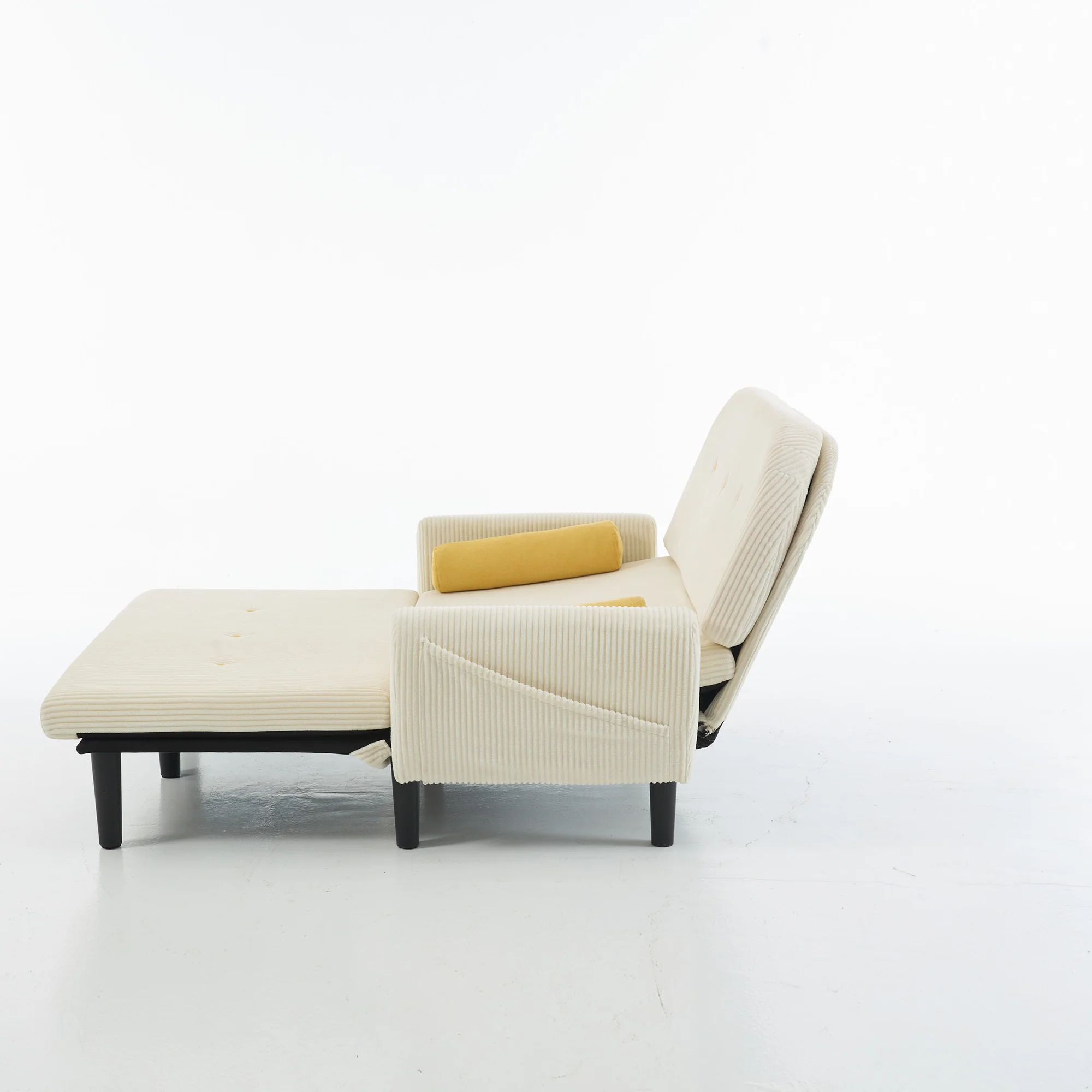Loveseat Daybed Recliner Storage - Ivory Corduroy - Image 8