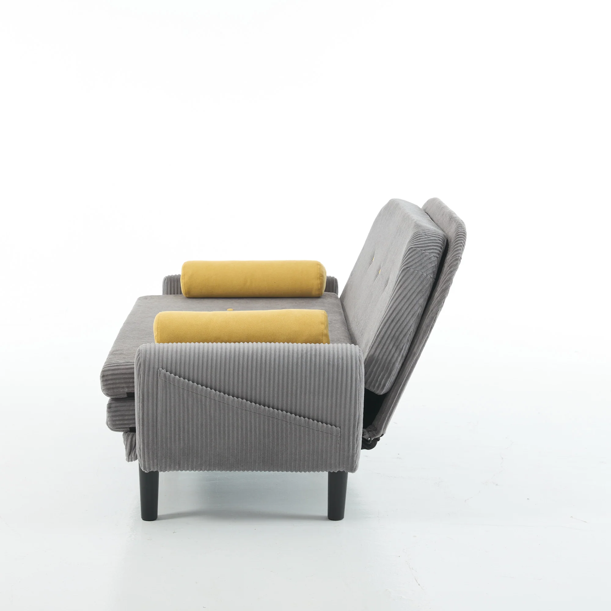 Loveseat Sofa Daybed Recliner Storage - Grey Corduroy - Image 5
